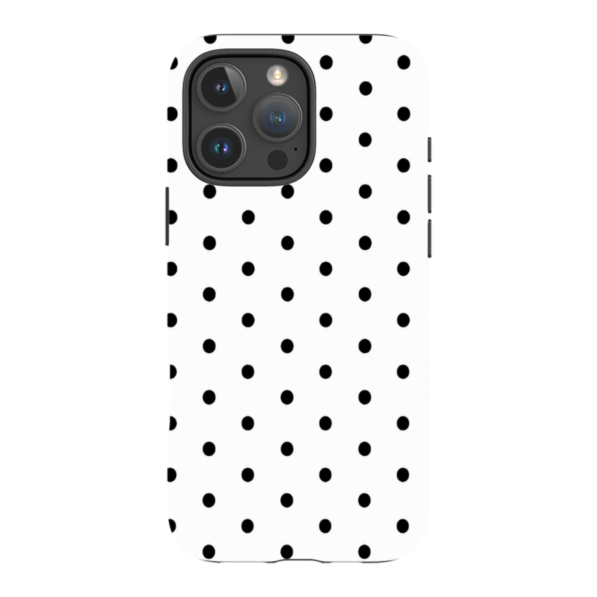 iPhone MagSafe Tough Case - White & Black Polka Dot