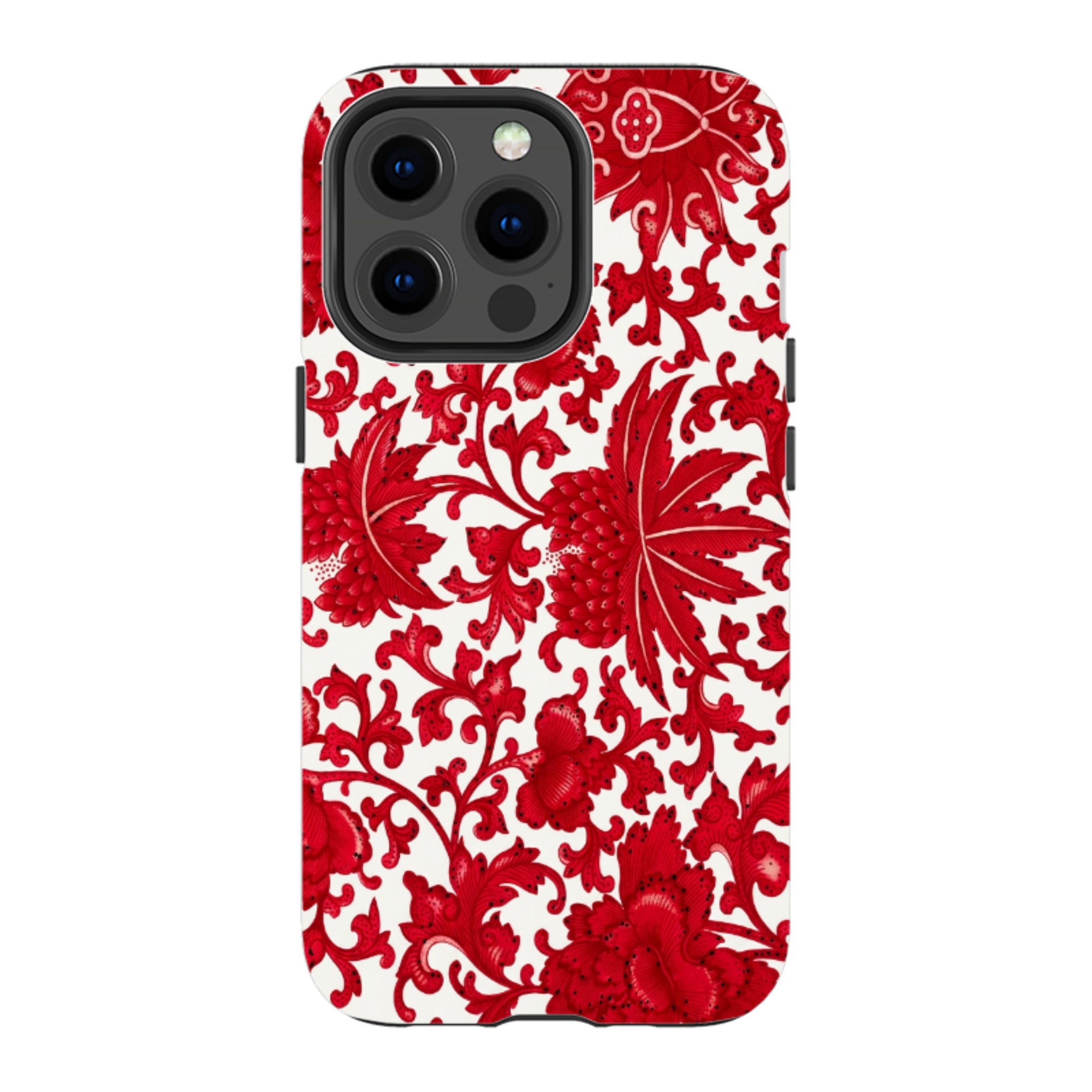 iPhone Tough Case - Red Chinoiserie Floral