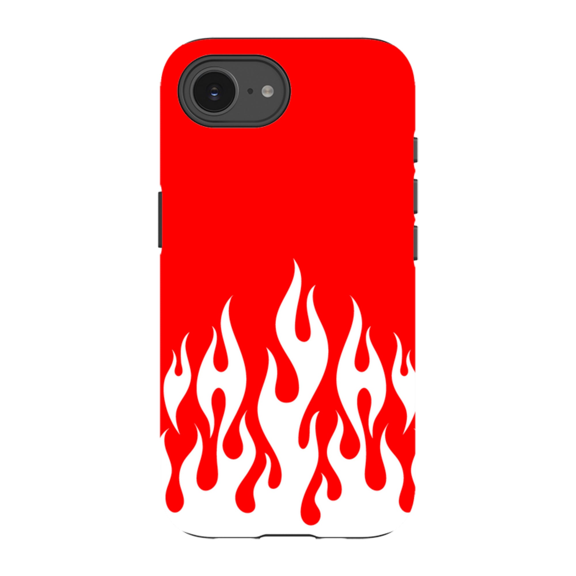 iPhone Tough Case - White Flames Red