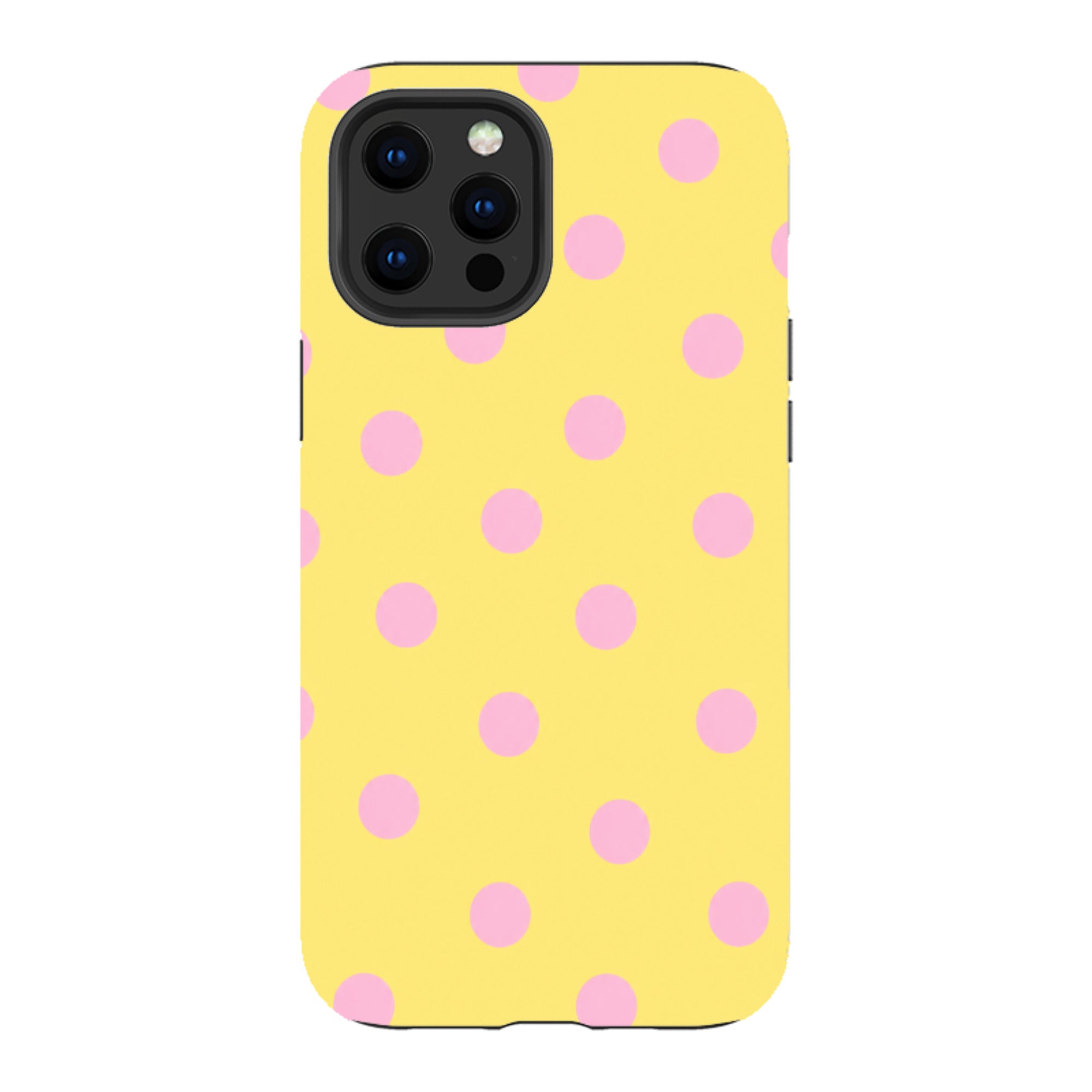 iPhone Tough Case - Yellow & Pink Polka Dot