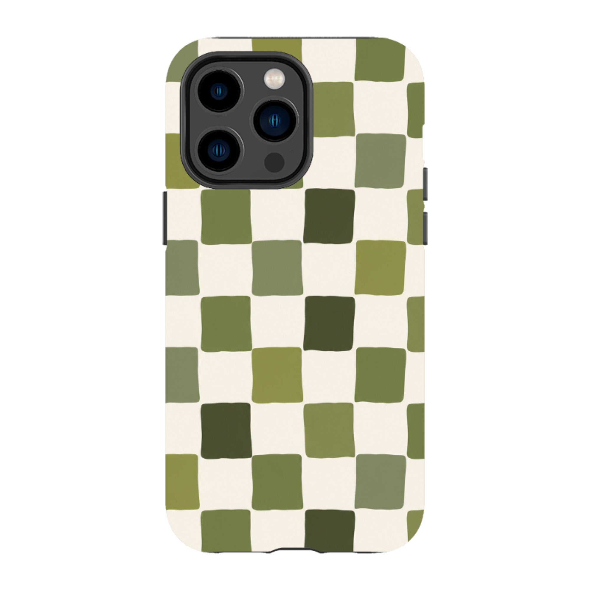 iPhone Tough Case - Green Checkerboard