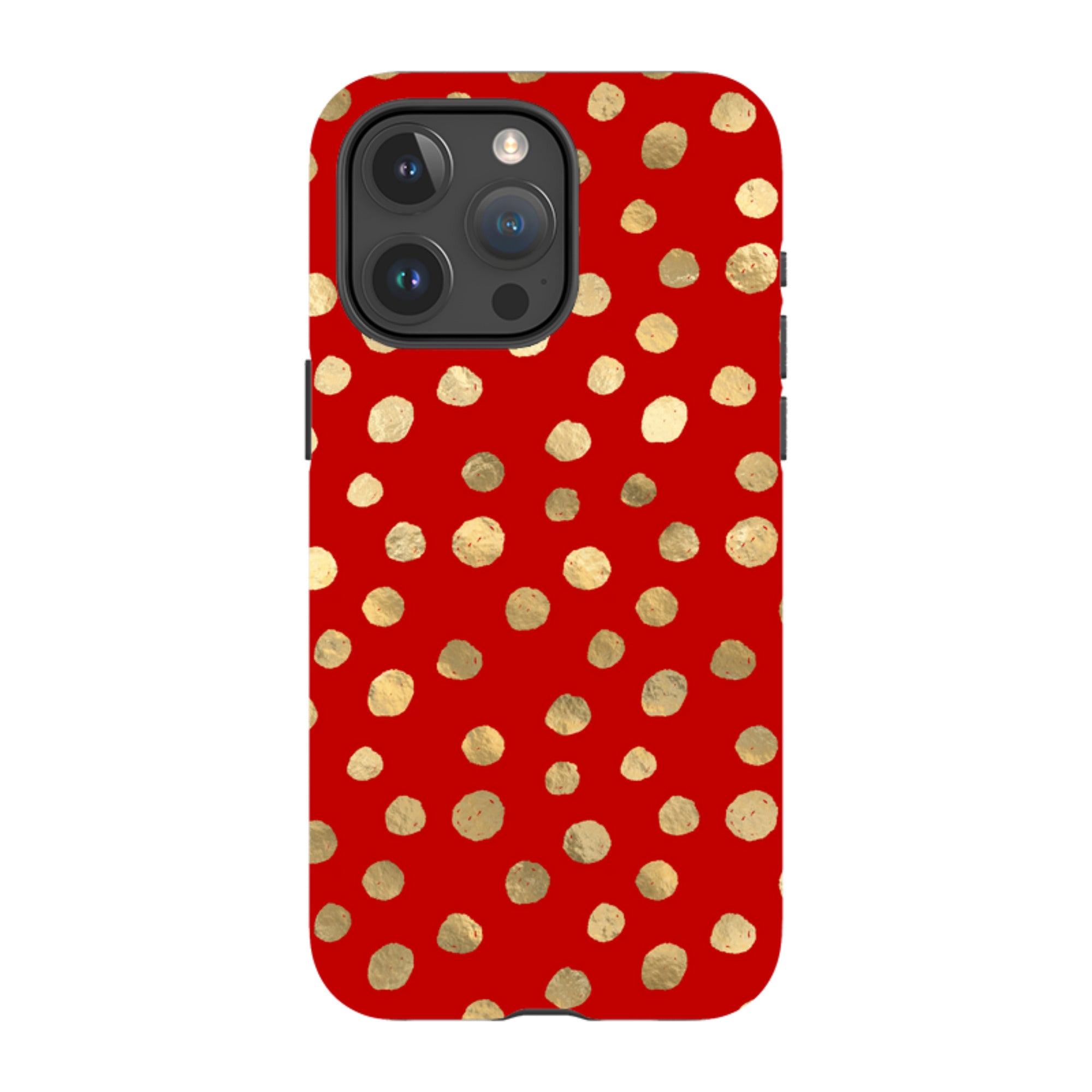 iPhone Tough Case - Burgundy and Gold Stars