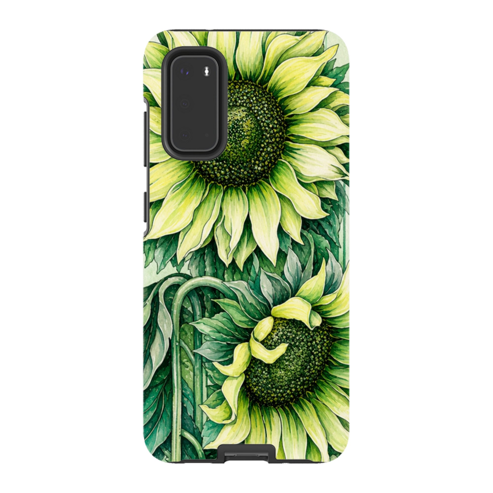 Samsung Tough Case - Sage Green Sunflower