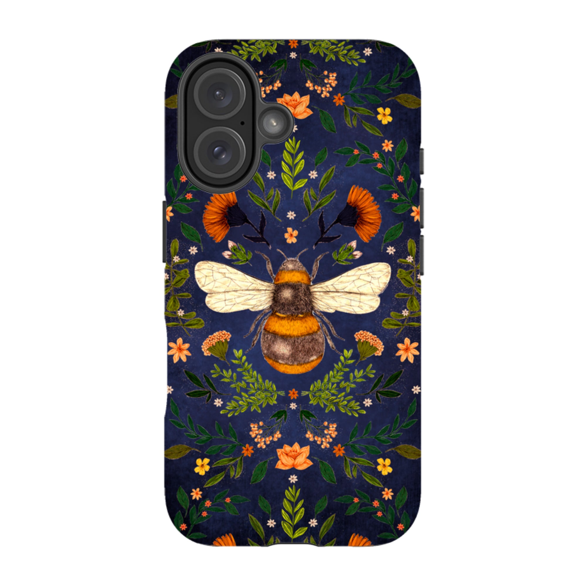 iPhone MagSafe Tough Case -  Botanical Bee Blue By Jade Mosinski