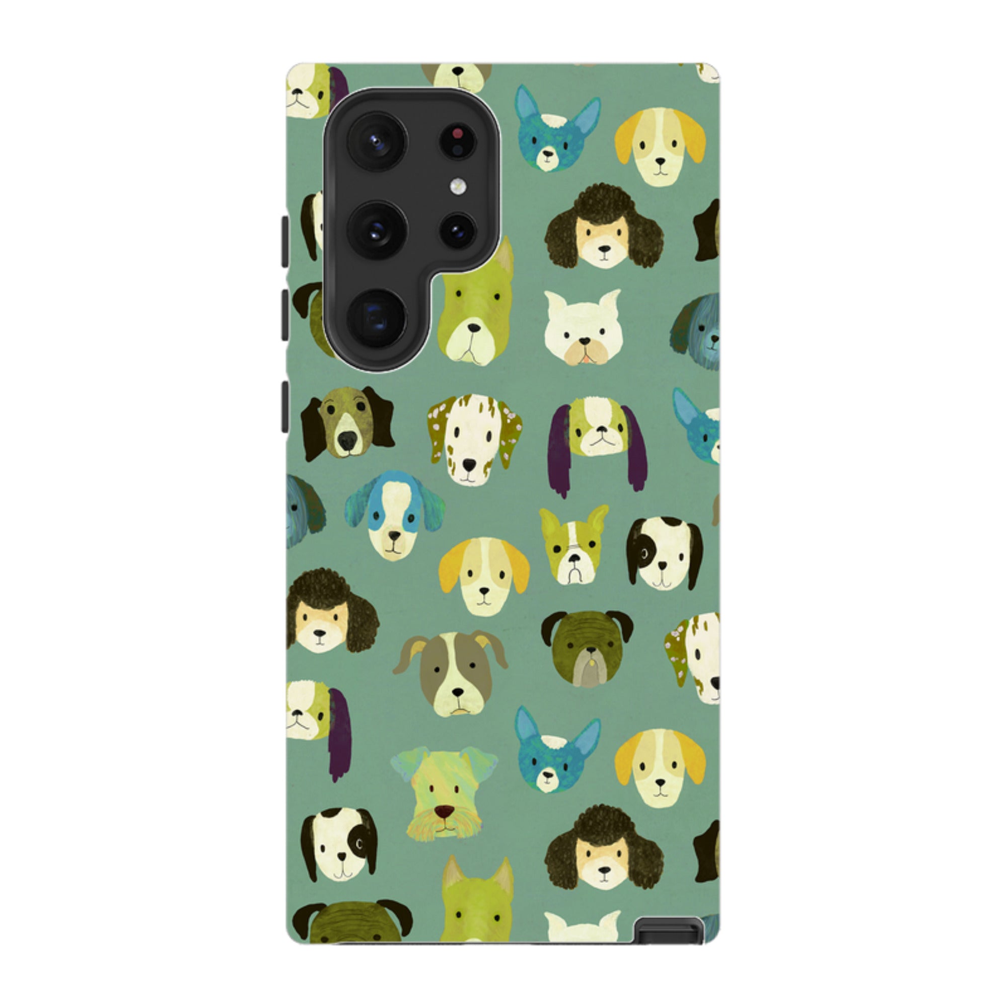 Samsung Tough Case - Dog Heads Green By Katherine Quinn