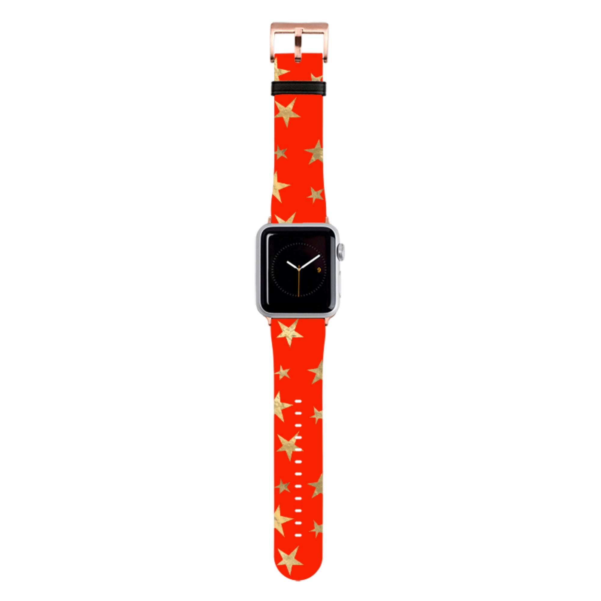 Red and Gold Stars Apple Watch Strap