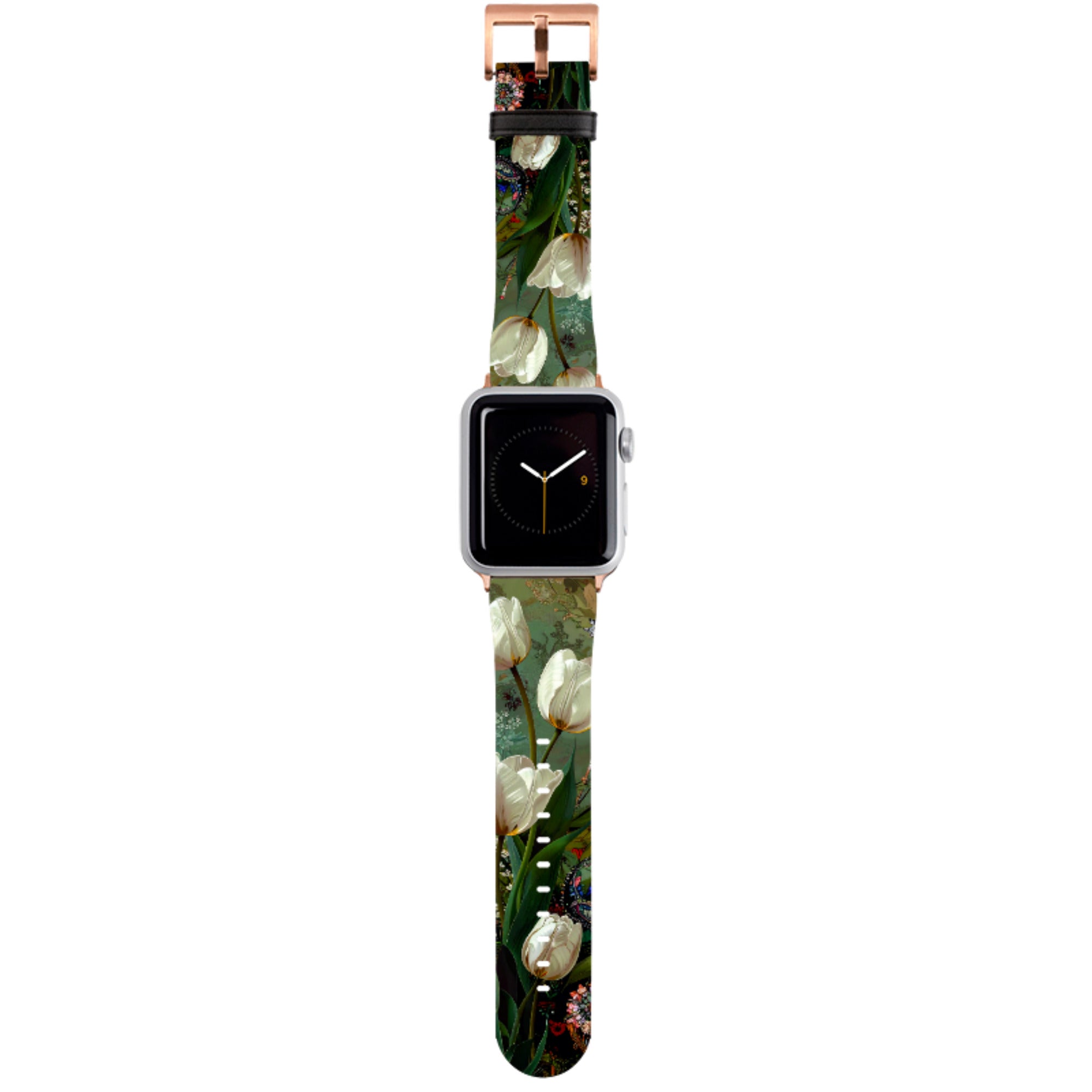 Green Vyne White Tulips Apple Watch Strap