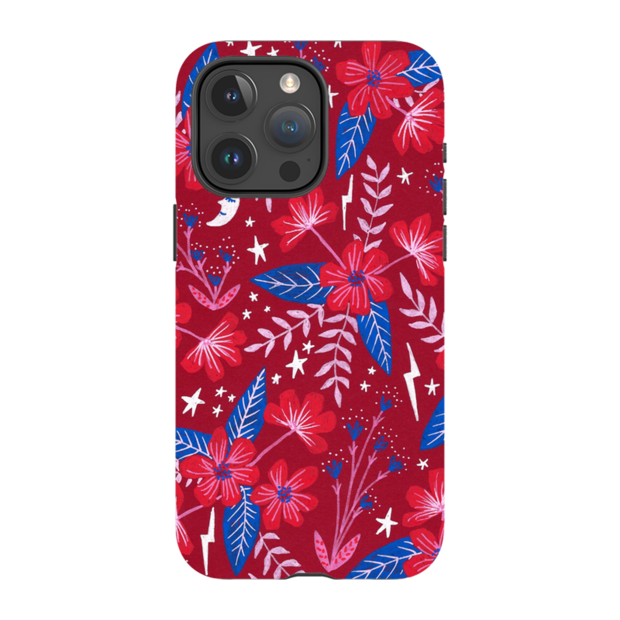 iPhone Tough Case - Red Moon Garden By Lee Foster Wilson