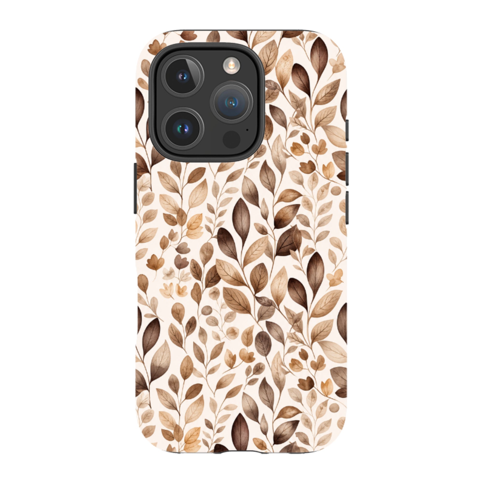 iPhone MagSafe Tough Case - Beige Aesthetic Leaves