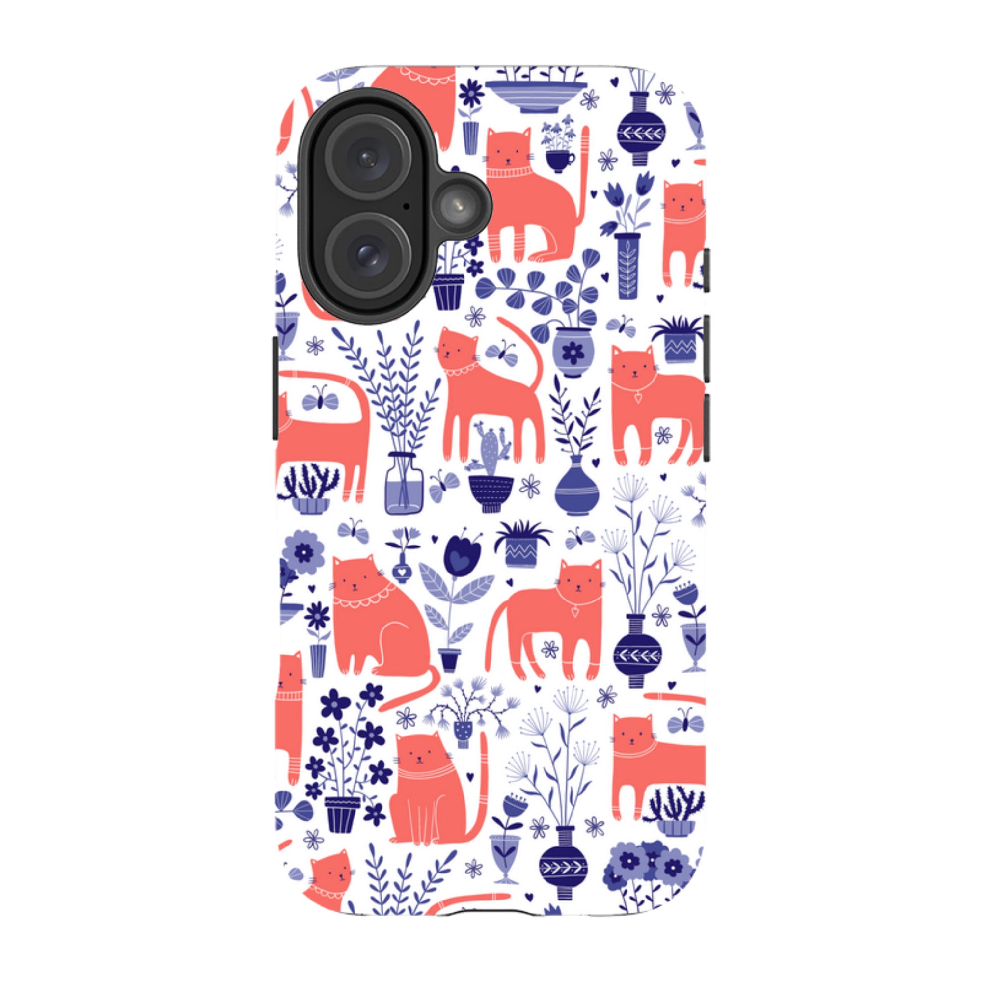 iPhone Tough Case - Coral Cats By Suzy Taylor