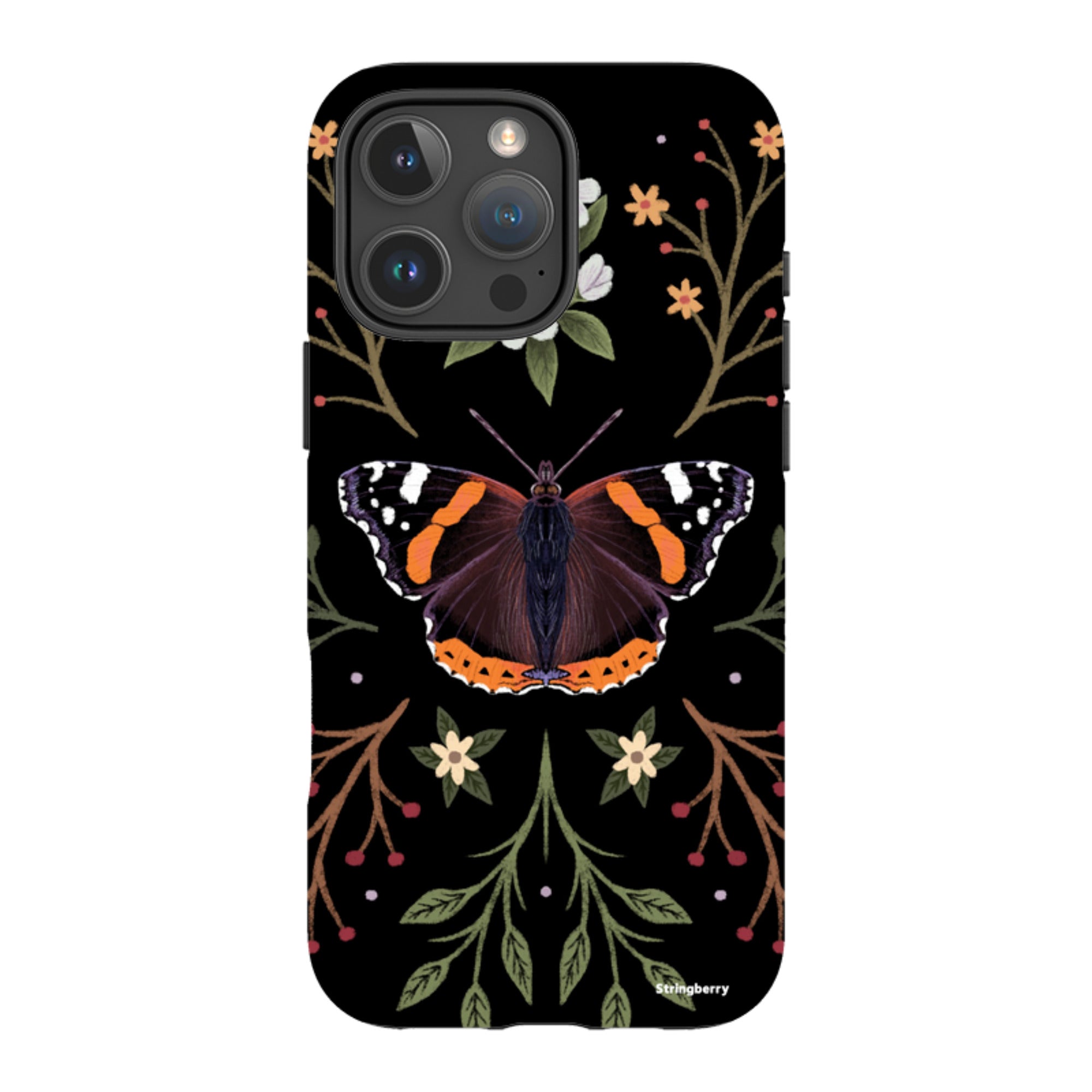 iPhone MagSafe Tough Case -  Red Admiral Butterfly By Anna Stead