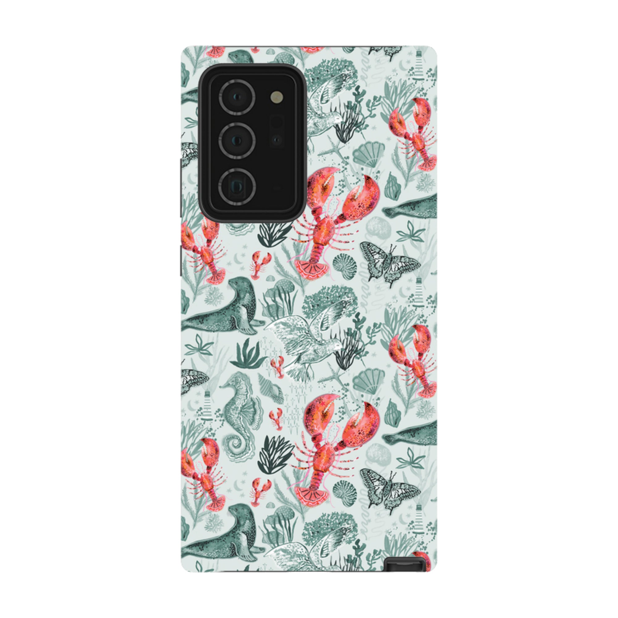 Samsung Tough  Case - Teal Seals and Lovely Lobsters By Emma Frances Grant