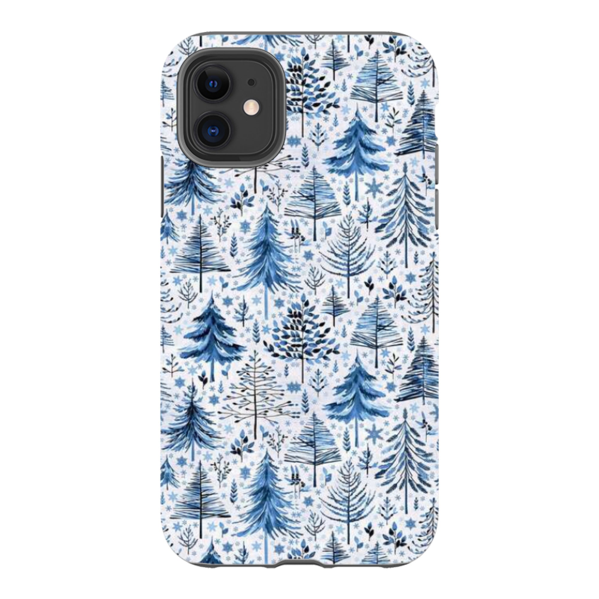 iPhone Tough Case - Blue Xmas Trees By Elisabeth Haager