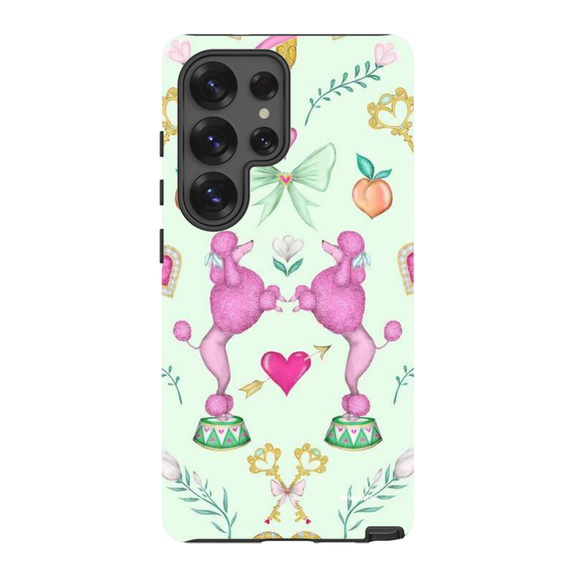 Samsung Tough Case - Pink Poodle Parlour Mint By Catherine Rowe