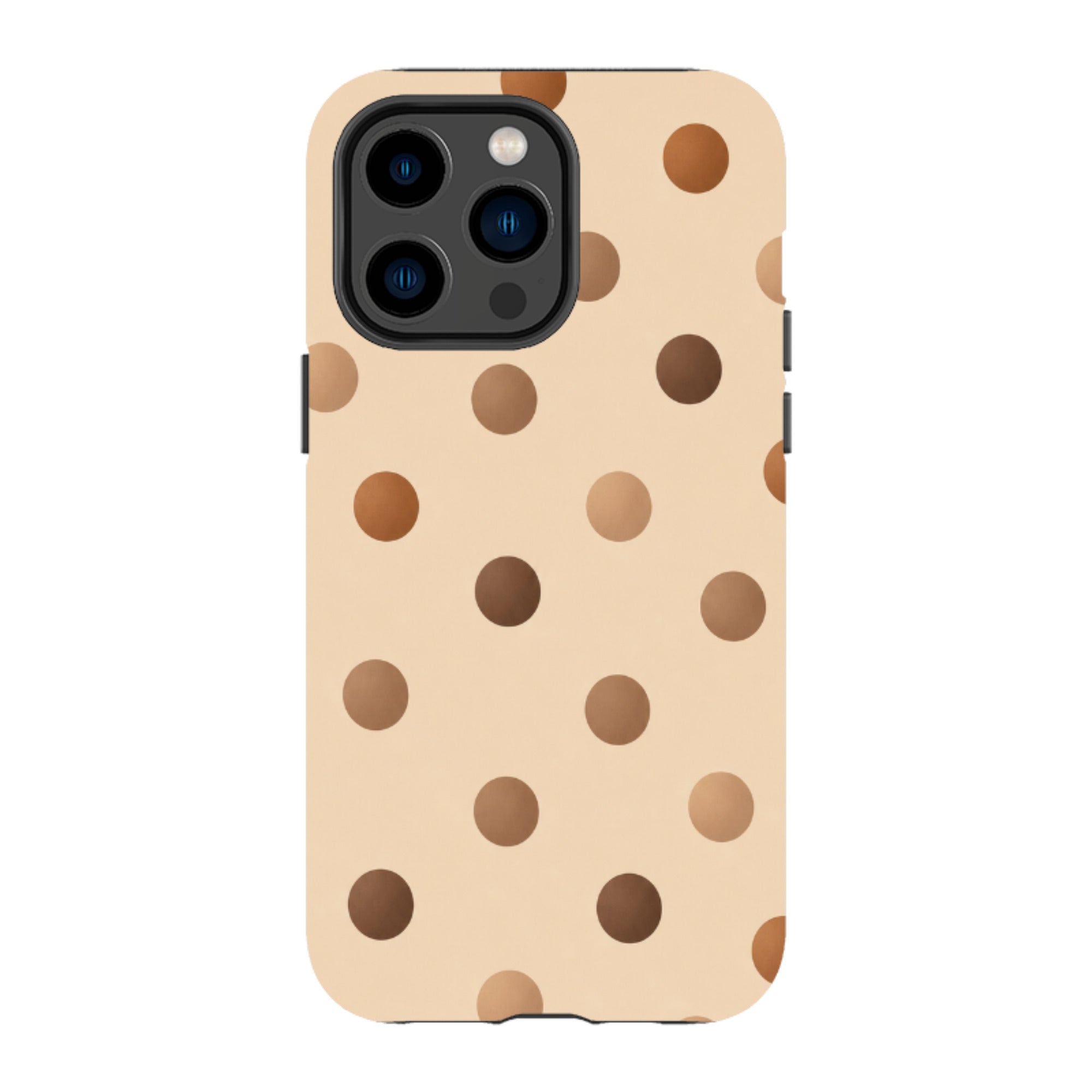 iPhone Tough Case - Brown Polka Dot
