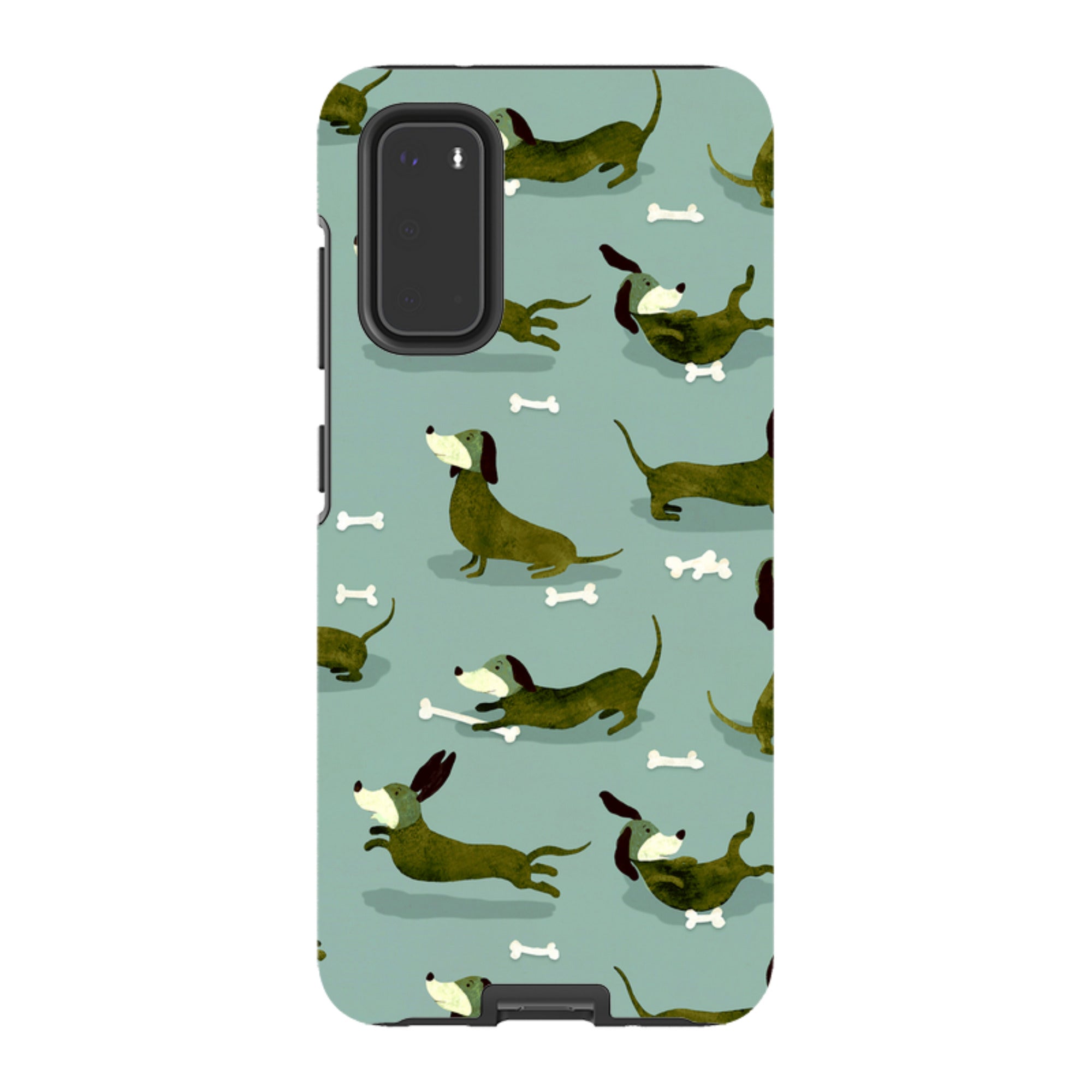 Samsung Tough Case - Dash Dogs Green By Katherine Quinn