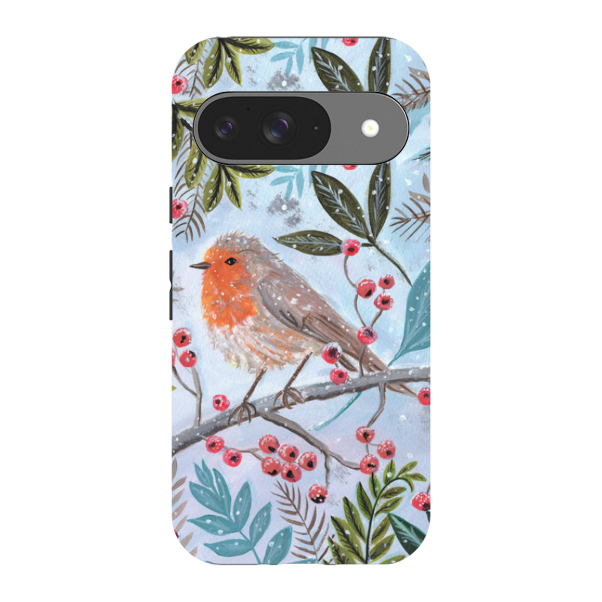 Google Tough Case - Robin With Berries By Mary Stubberfield