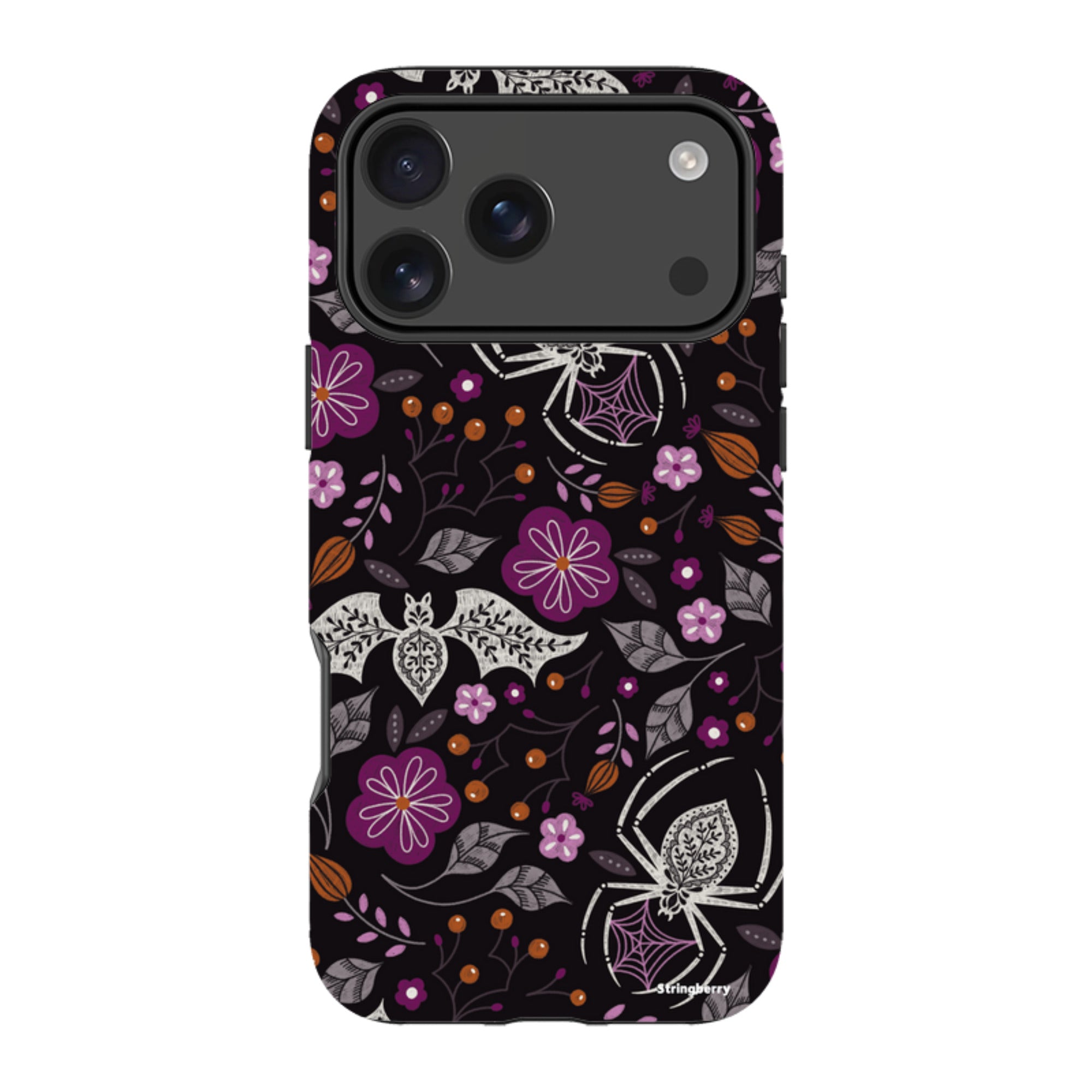 iPhone MagSafe Tough Case -  Spider Bat Pattern Black By Jenny Zemanek