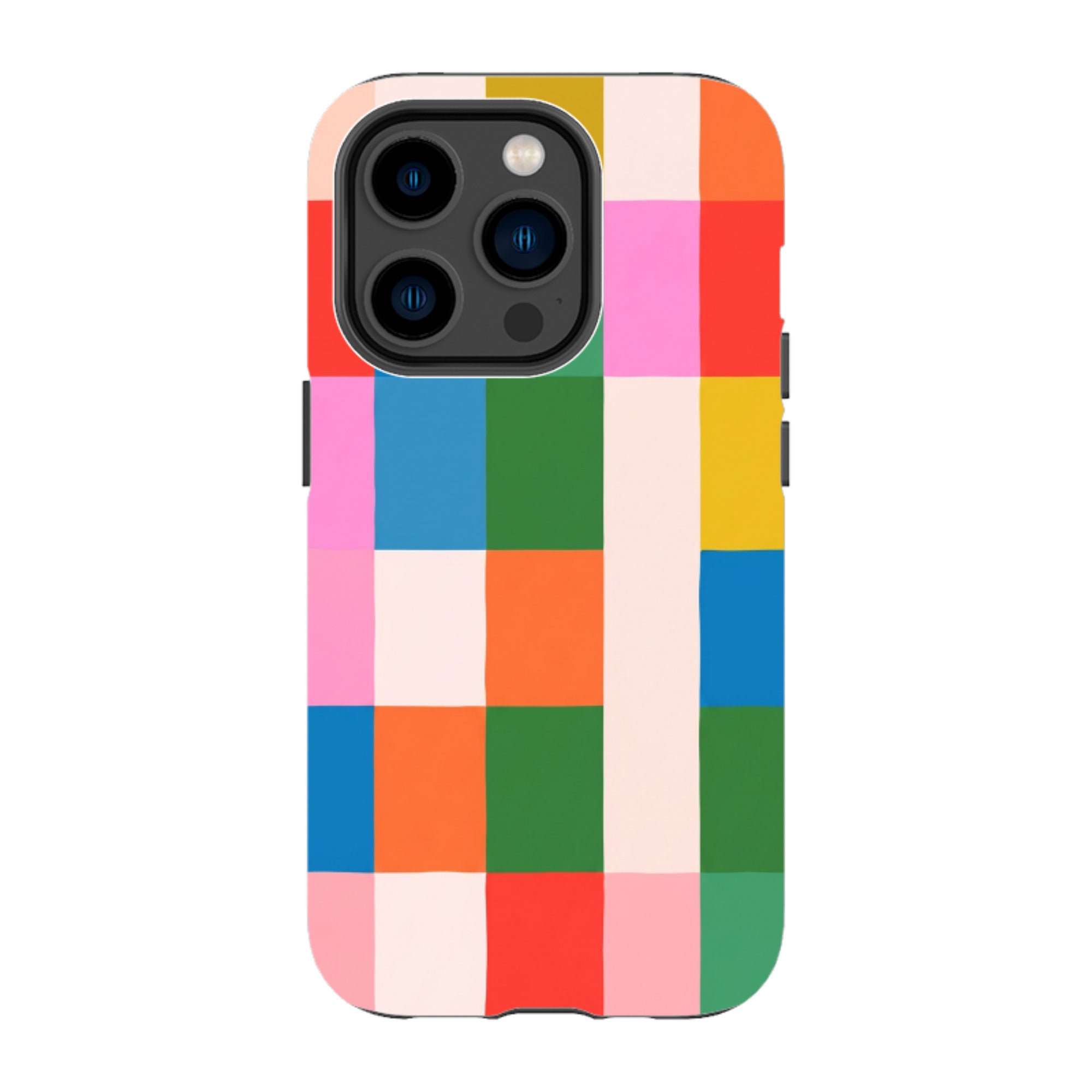 iPhone Tough Case - Multicolour Patchwork plaid