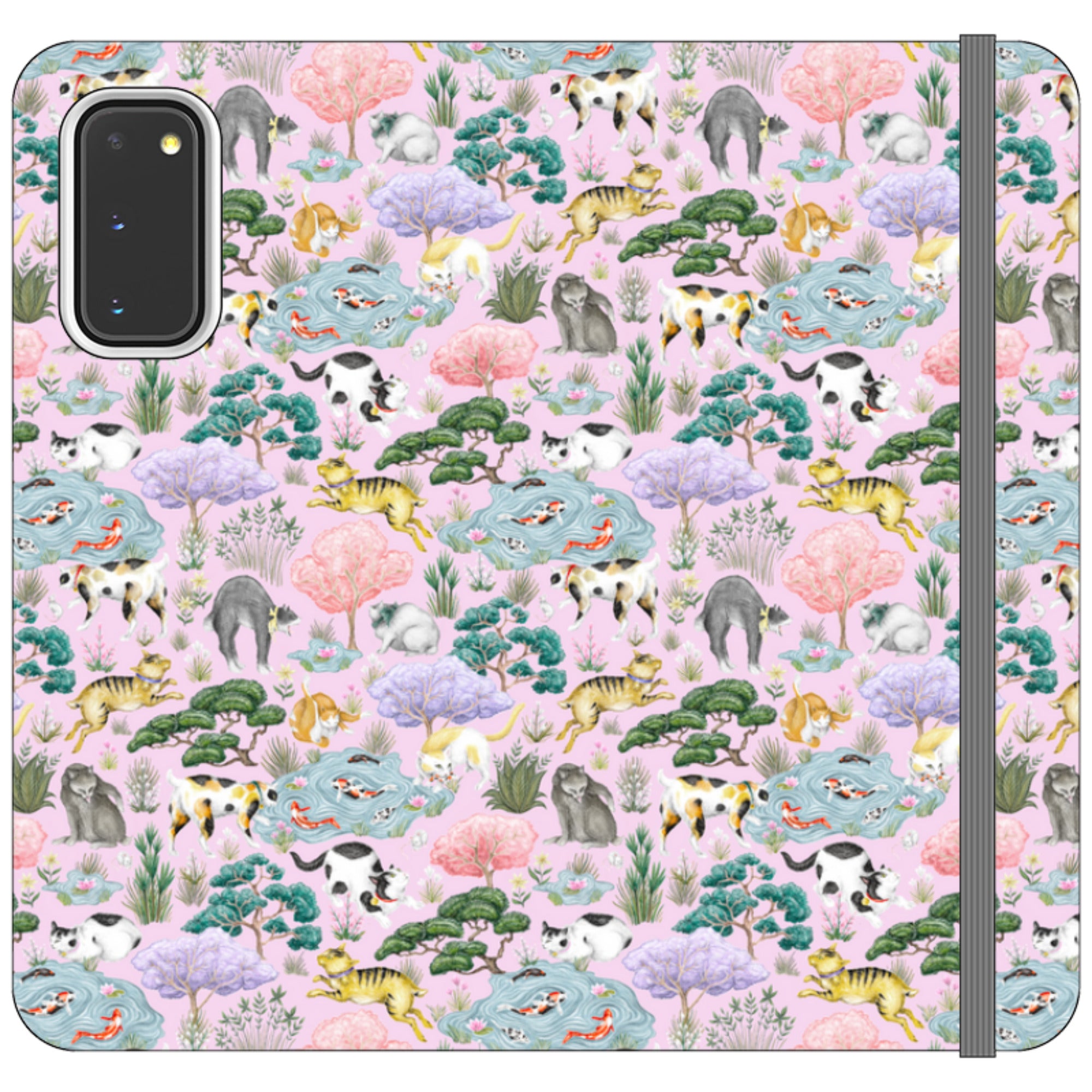Cat Garden Wallet Case By Catherine Rowe