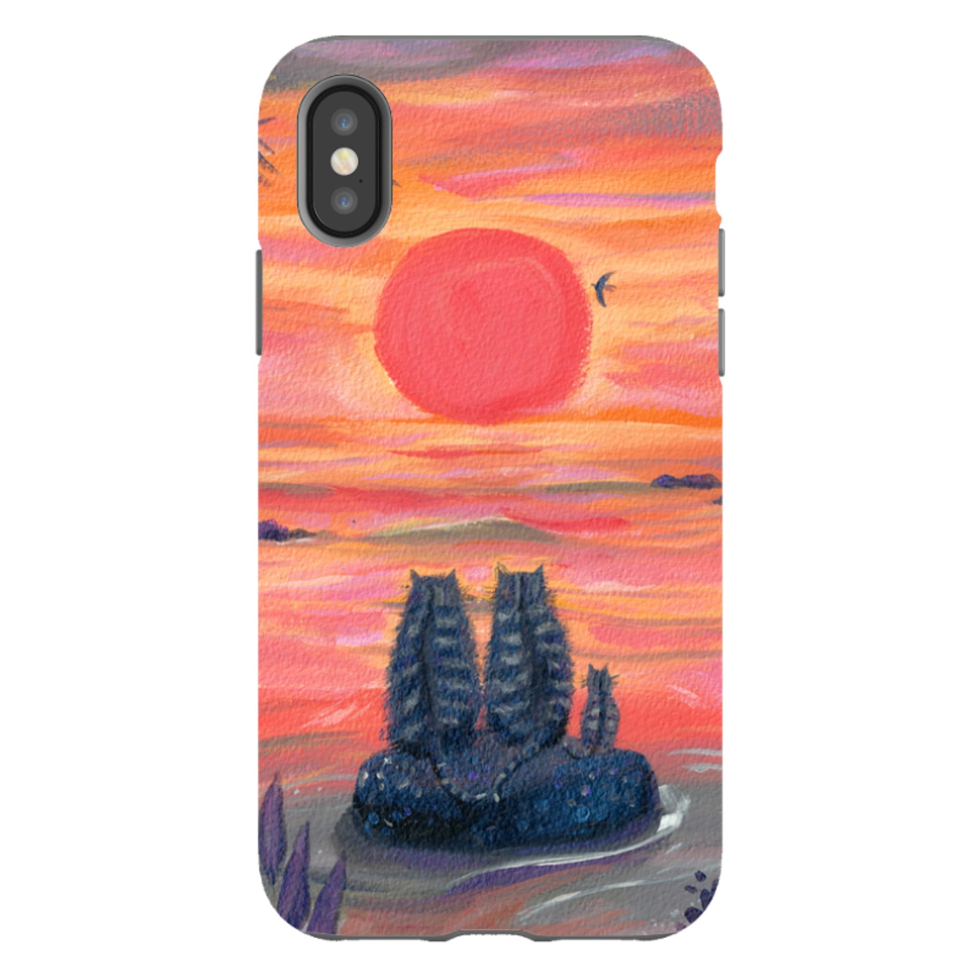 iPhone Tough Case - Sunset Cats By Mary Stubberfield