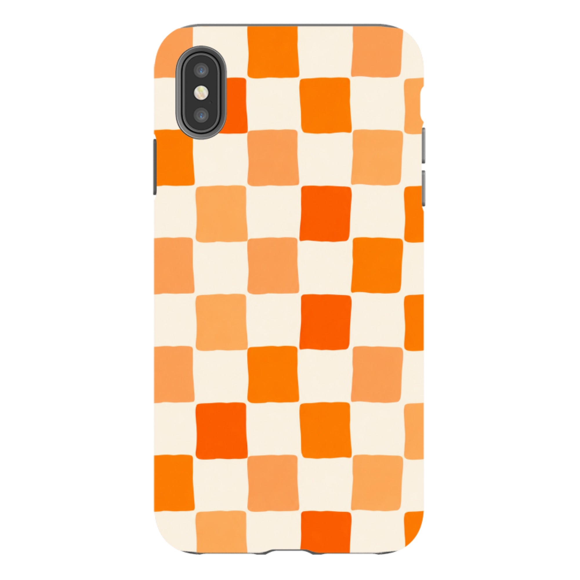 iPhone Tough Case - Orange Checkerboard