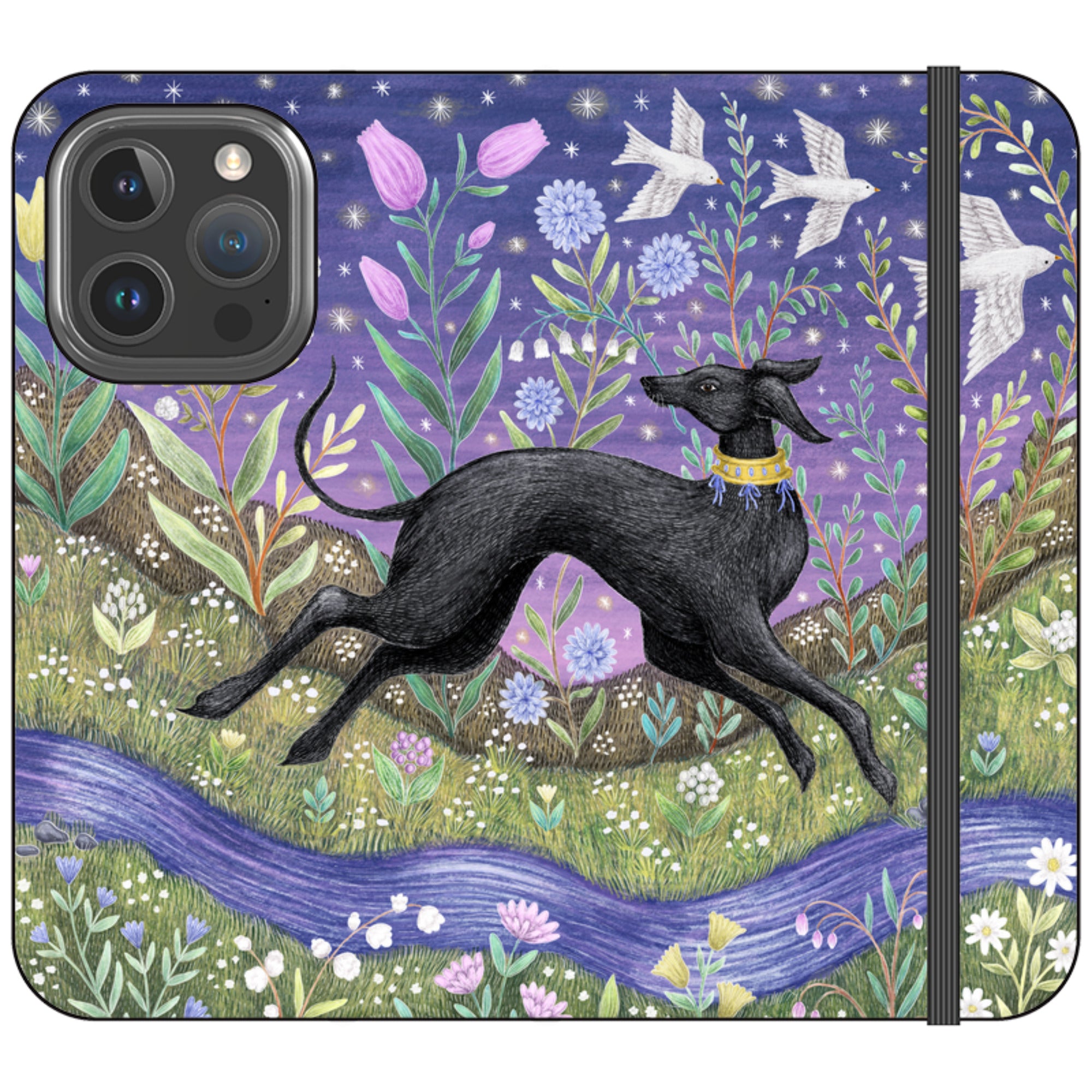 Meadow Hound Wallet Case By Catherine Rowe
