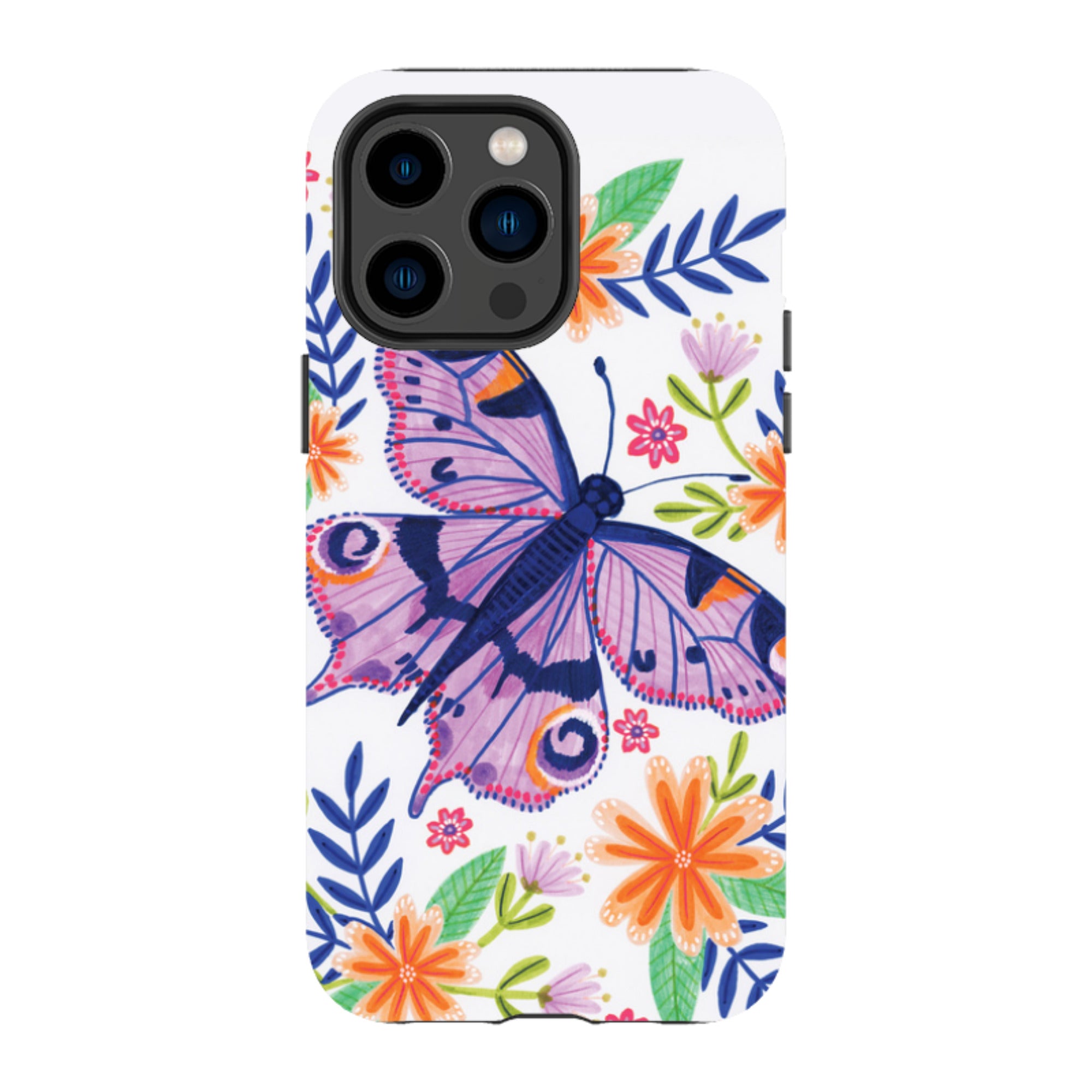 iPhone Tough Case - Floral Lilac Butterfly By Lee Foster Wilson
