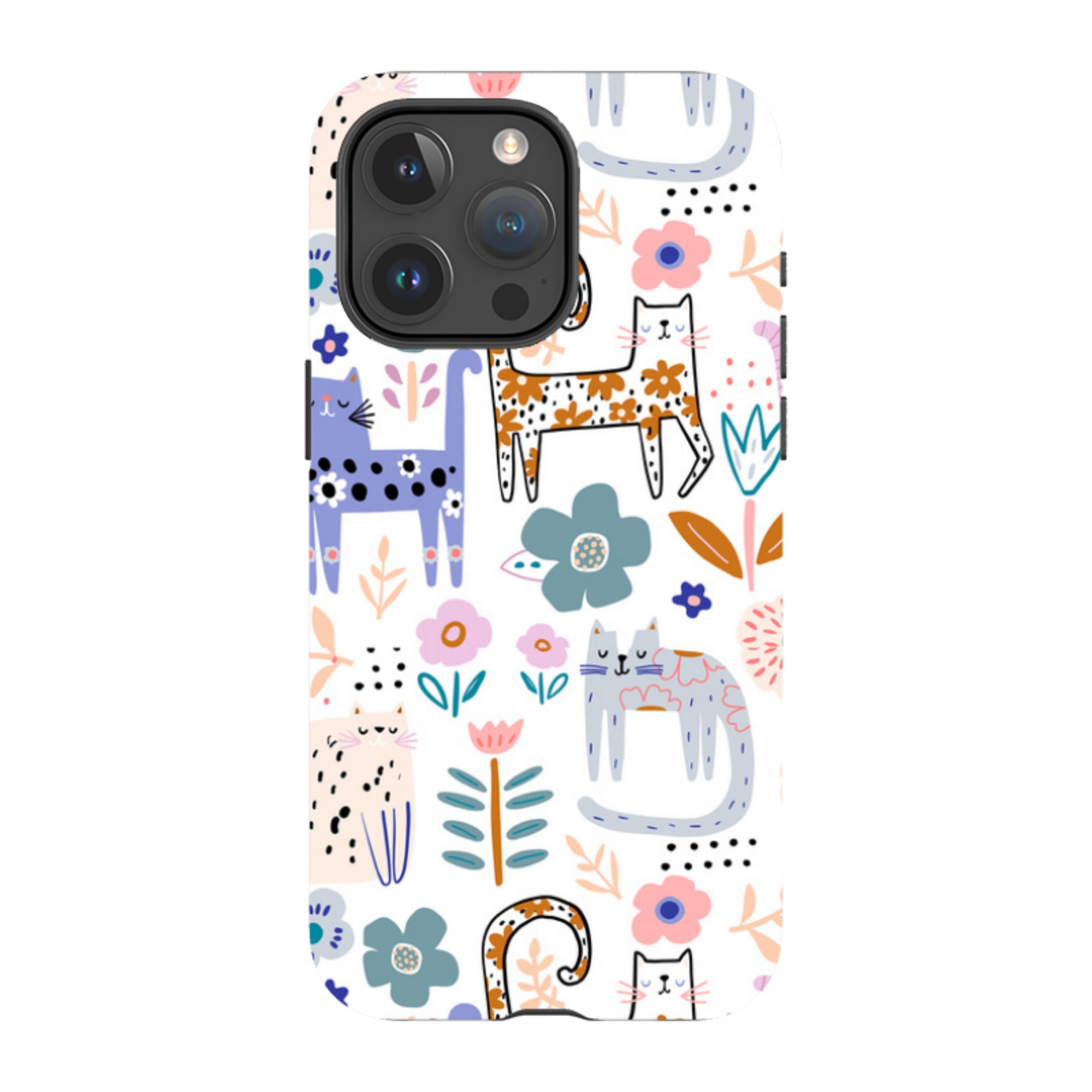 iPhone Tough Case - Floral Cats