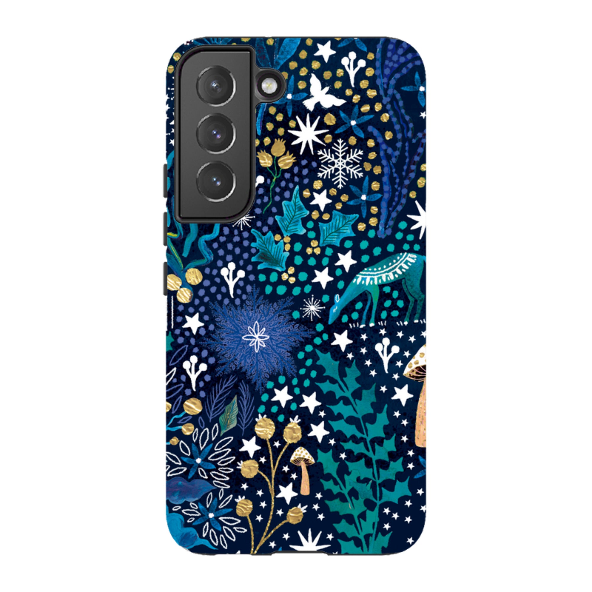 Samsung Tough Case - Winter Flowers Teal By Emma Frances Grant