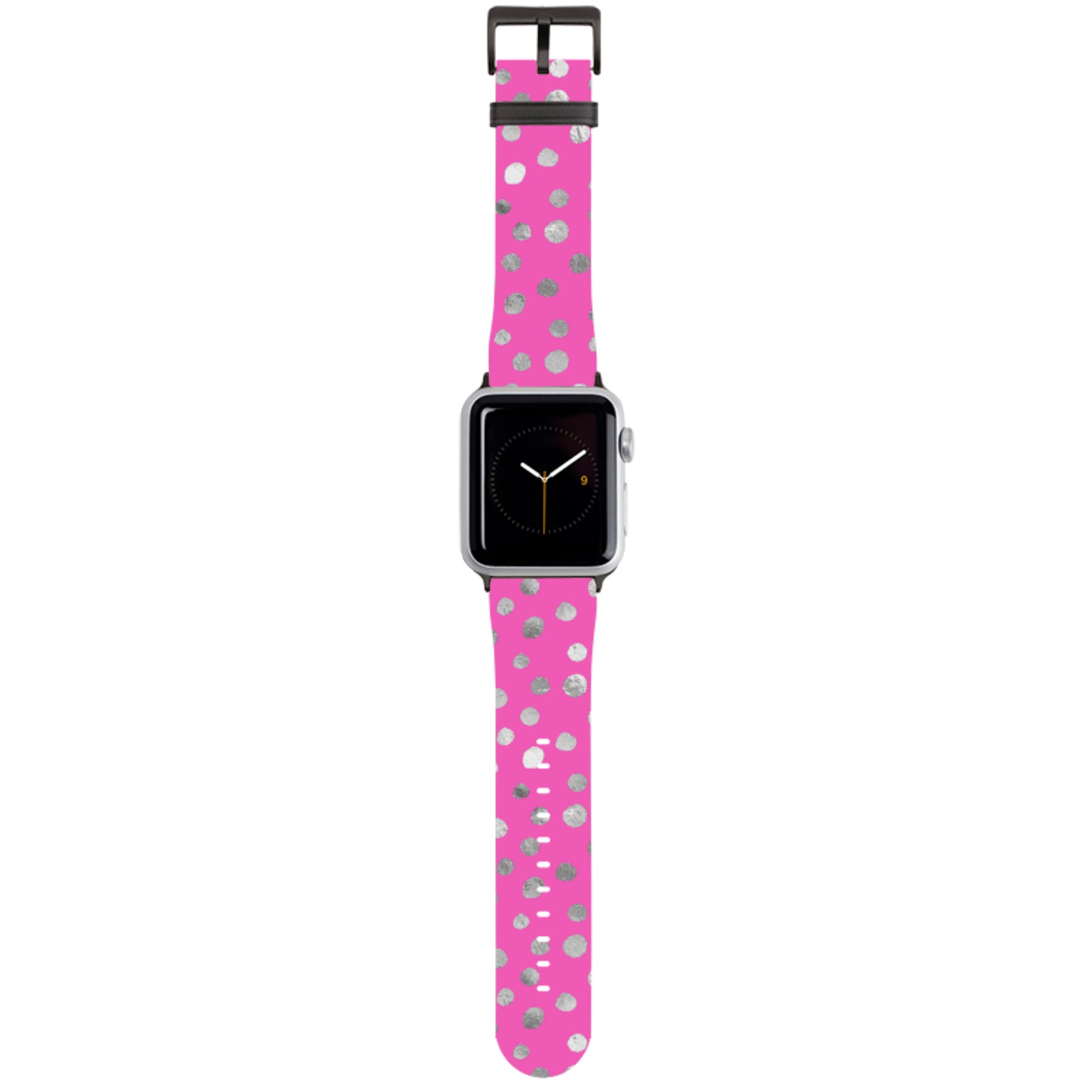 Pink and Silver Dots Apple Watch Strap