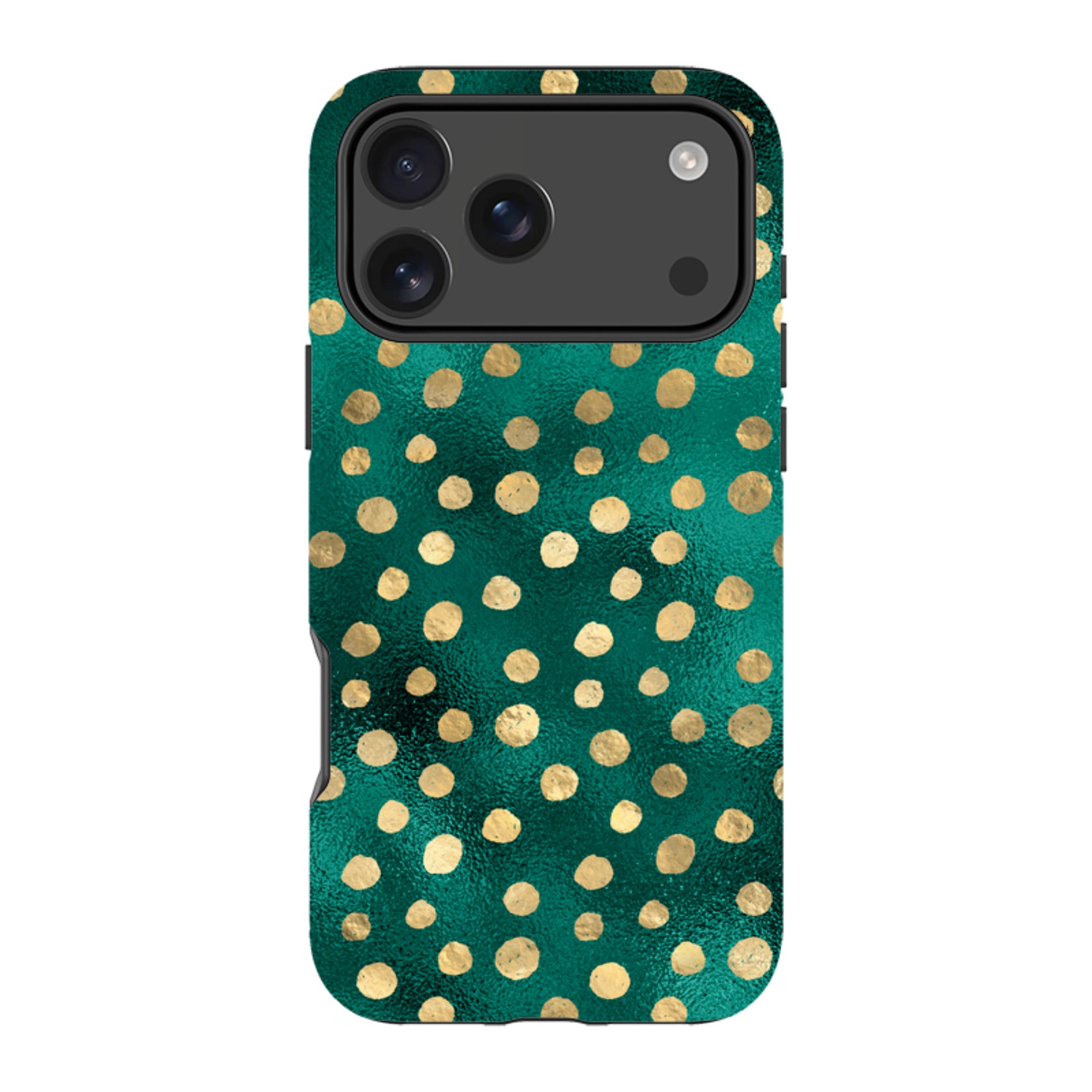 iPhone Tough Case - Forest and Gold Dots