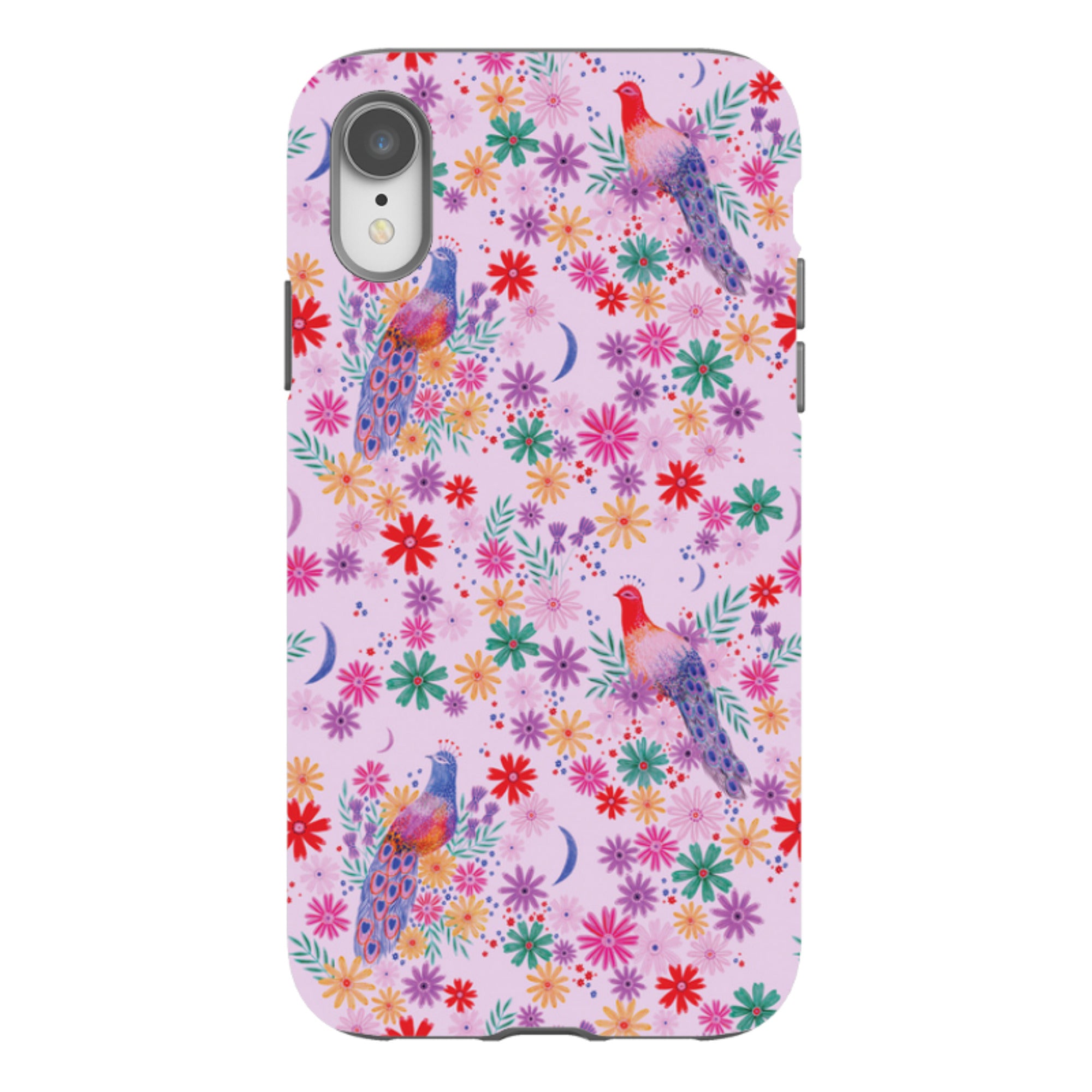 iPhone Tough Case - Peacock Pattern Lilac By Lee Foster Wilson
