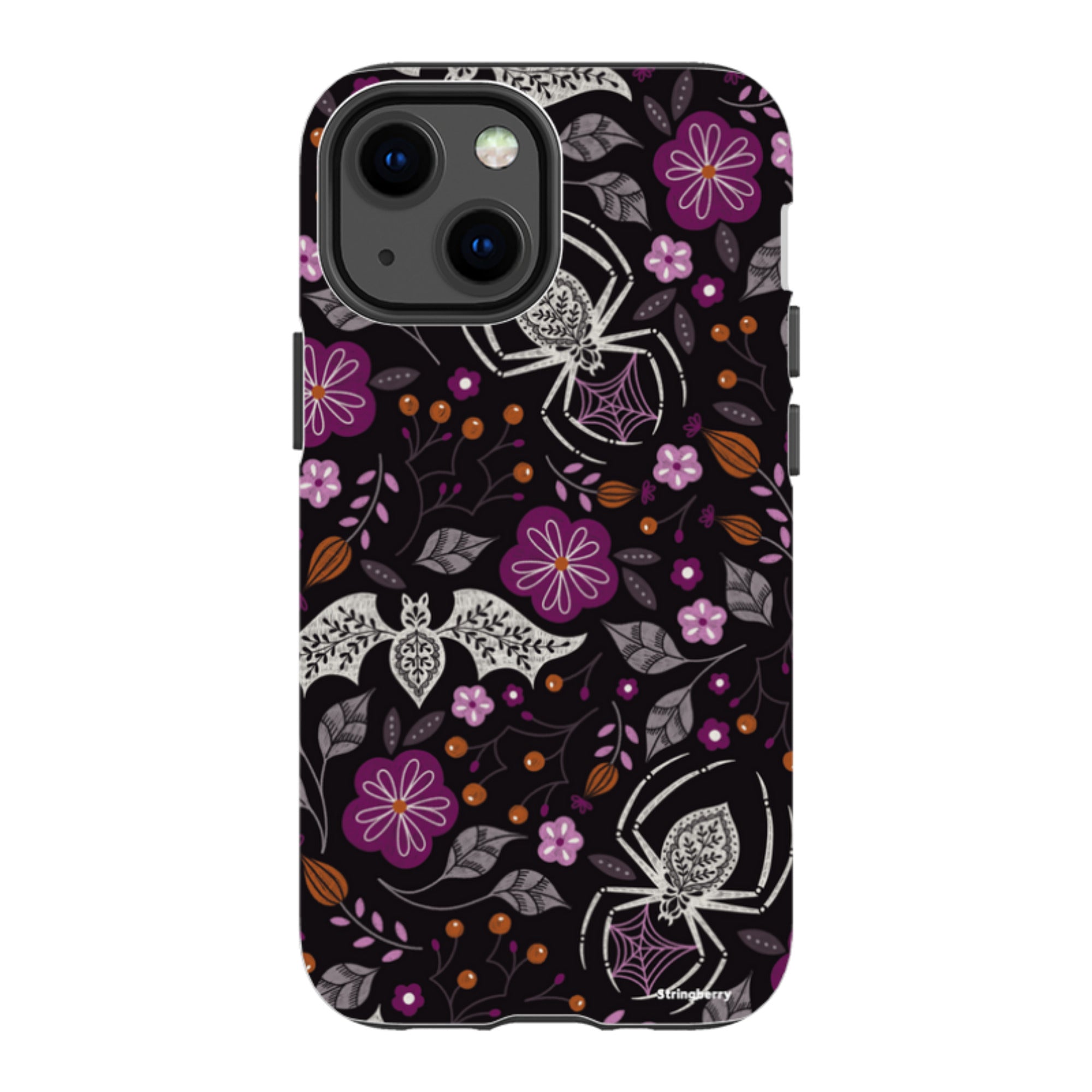 iPhone Tough Case - SpiderBat Black By Jenny Zemanek