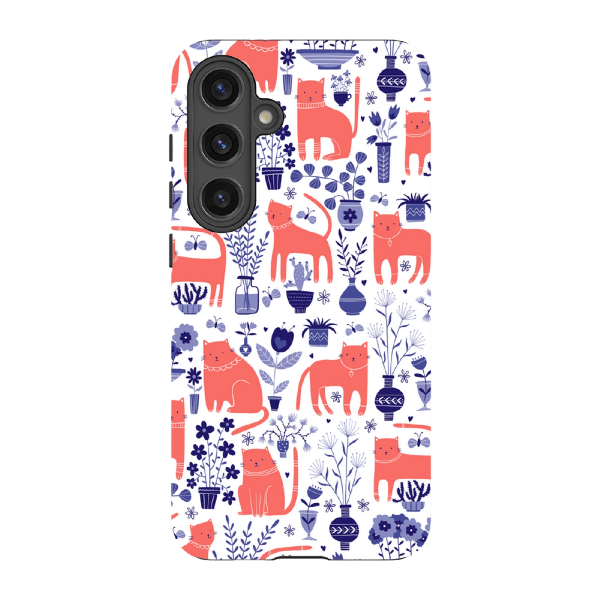 Samsung Tough Case - Coral Cats By Suzy Taylor