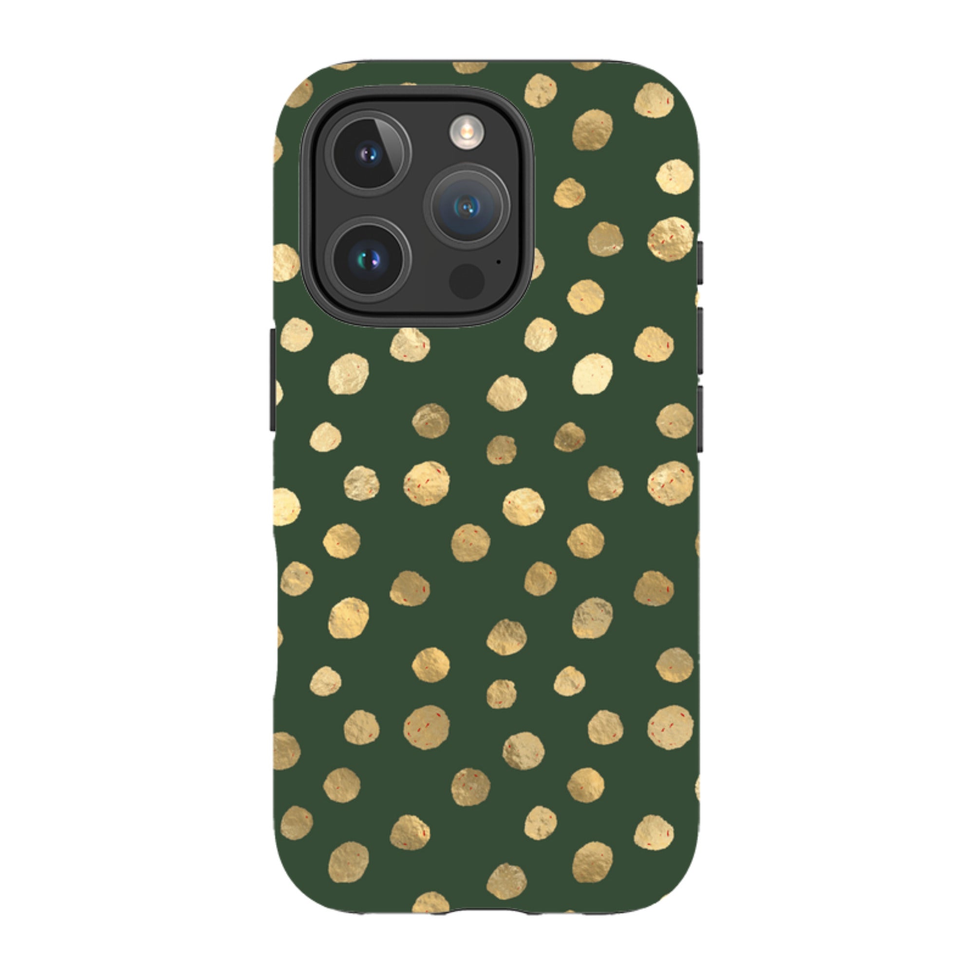 iPhone MagSafe Tough Case -  Green and Gold Dots