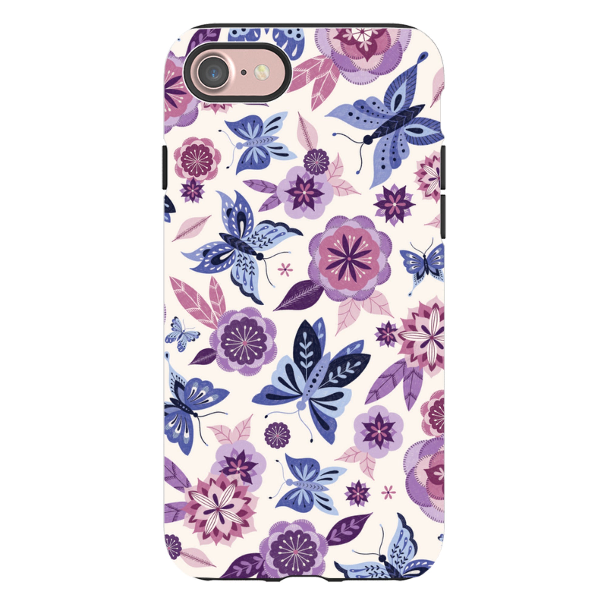 iPhone Tough Case - Butterfly Blooms Ivory By Jenny Zemanek
