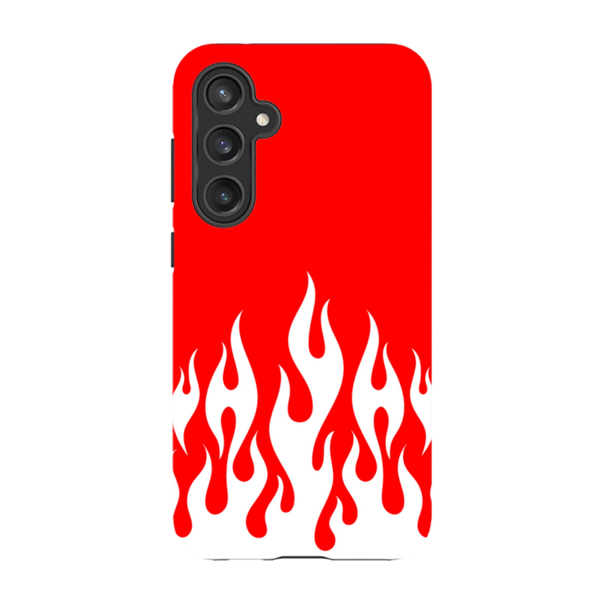 Samsung Tough Case - White Flames Red