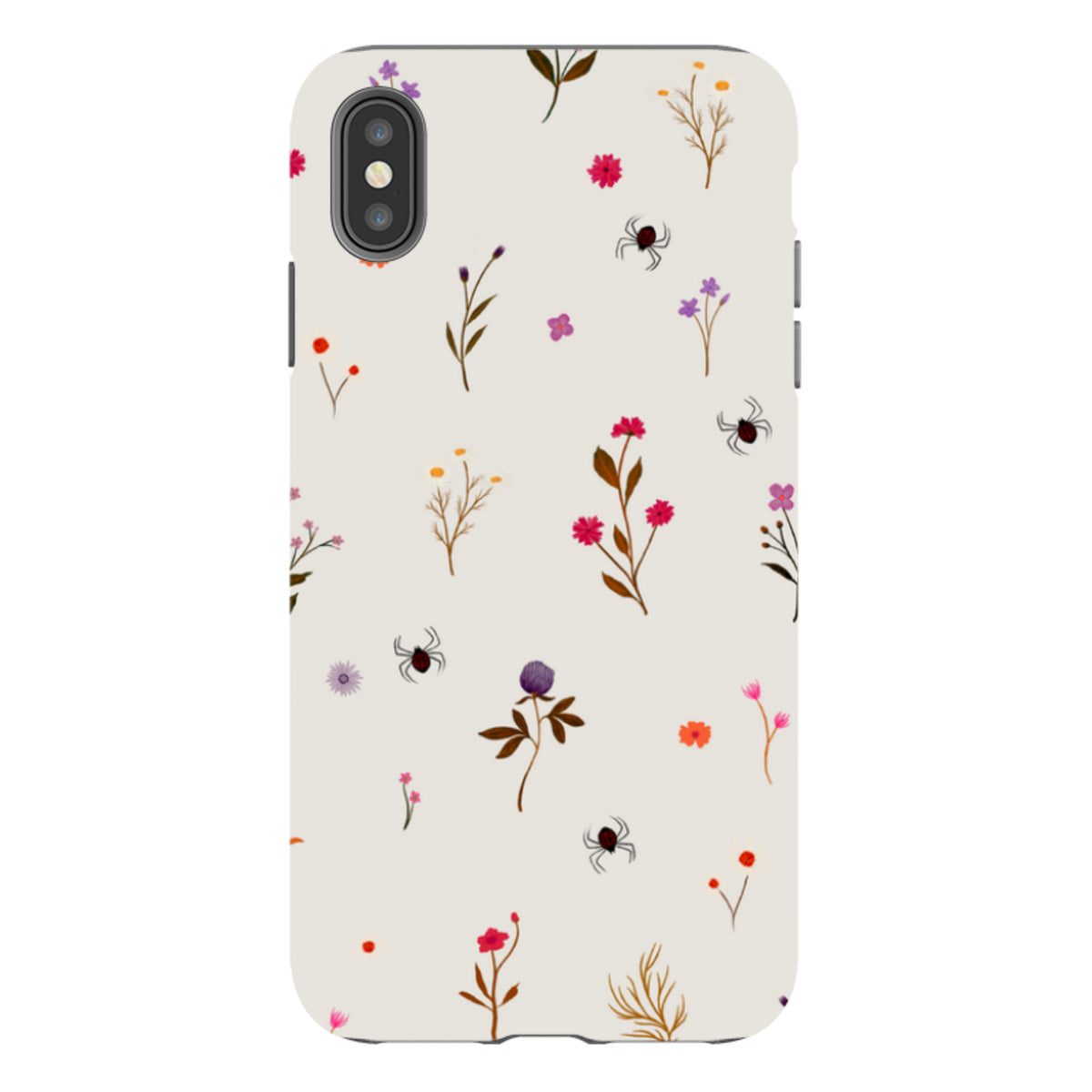iPhone Tough Case - Florals and Spiders - Stone By Katherine Quinn