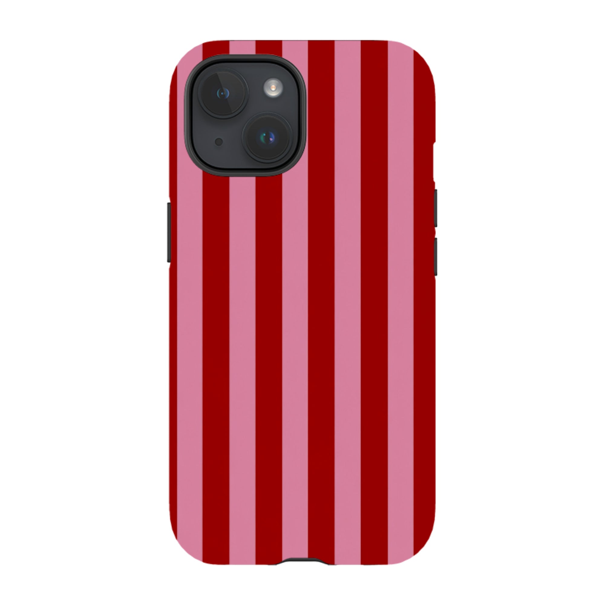 iPhone Tough Case - Burgundy & Pink Stripe