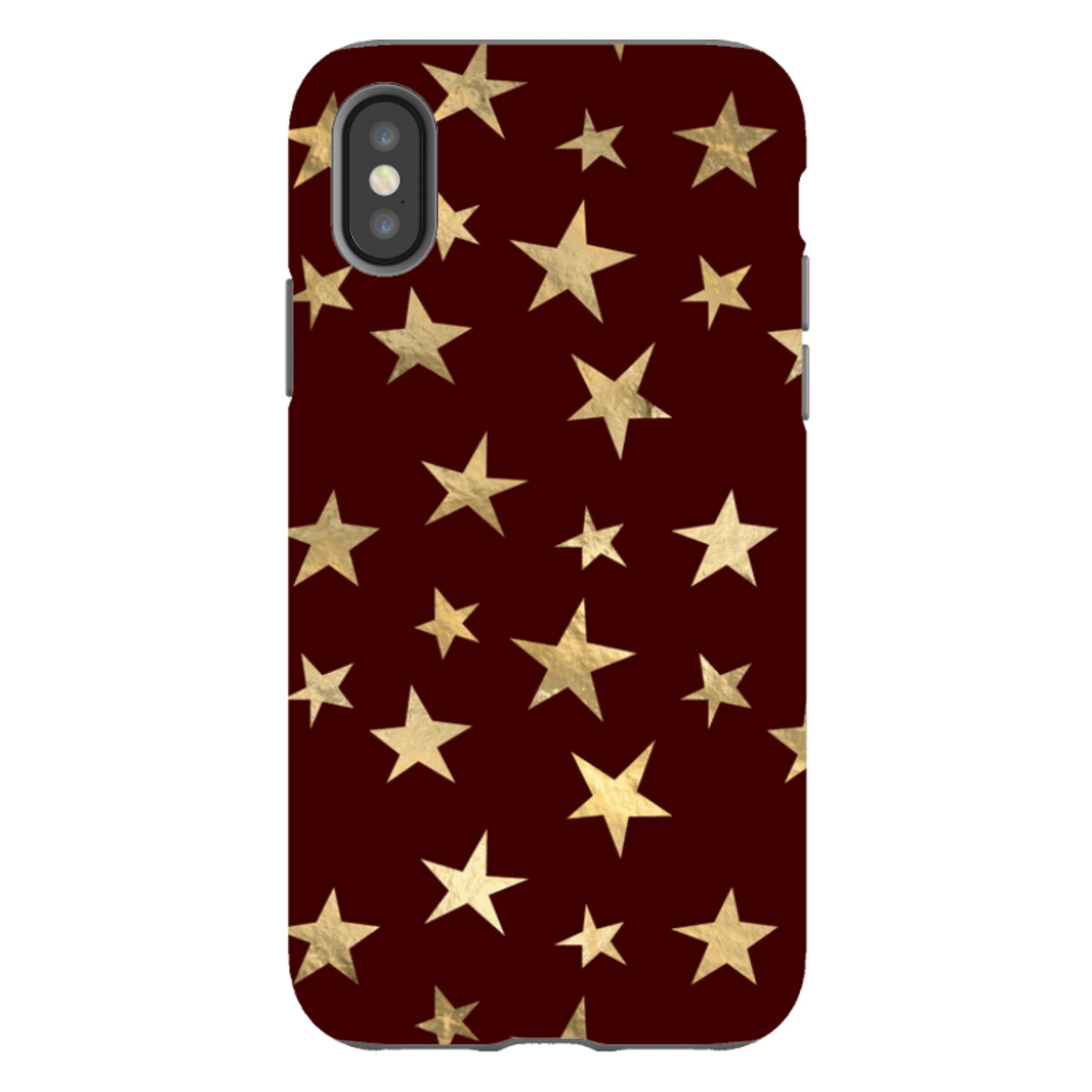 iPhone Tough Case - Brown and Gold Stars