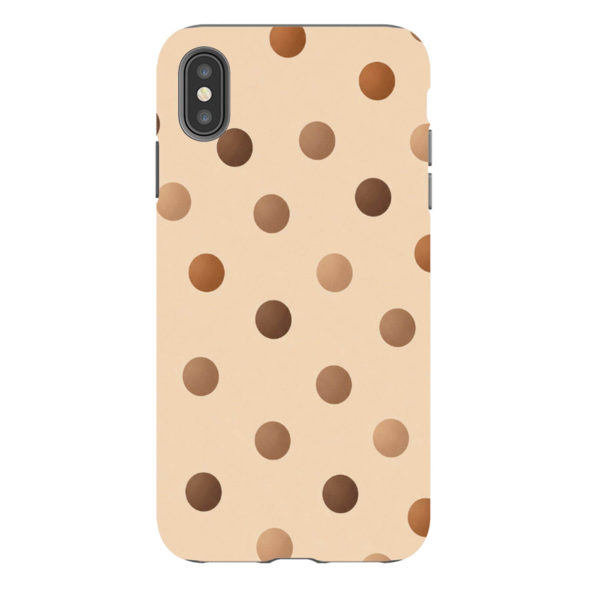 iPhone Tough Case - Brown Polka Dot