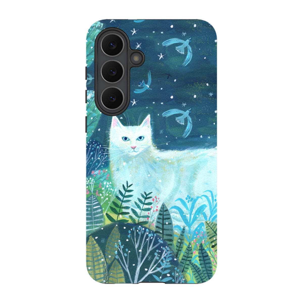 Samsung Tough Case - White Cat By Mary Stubberfield