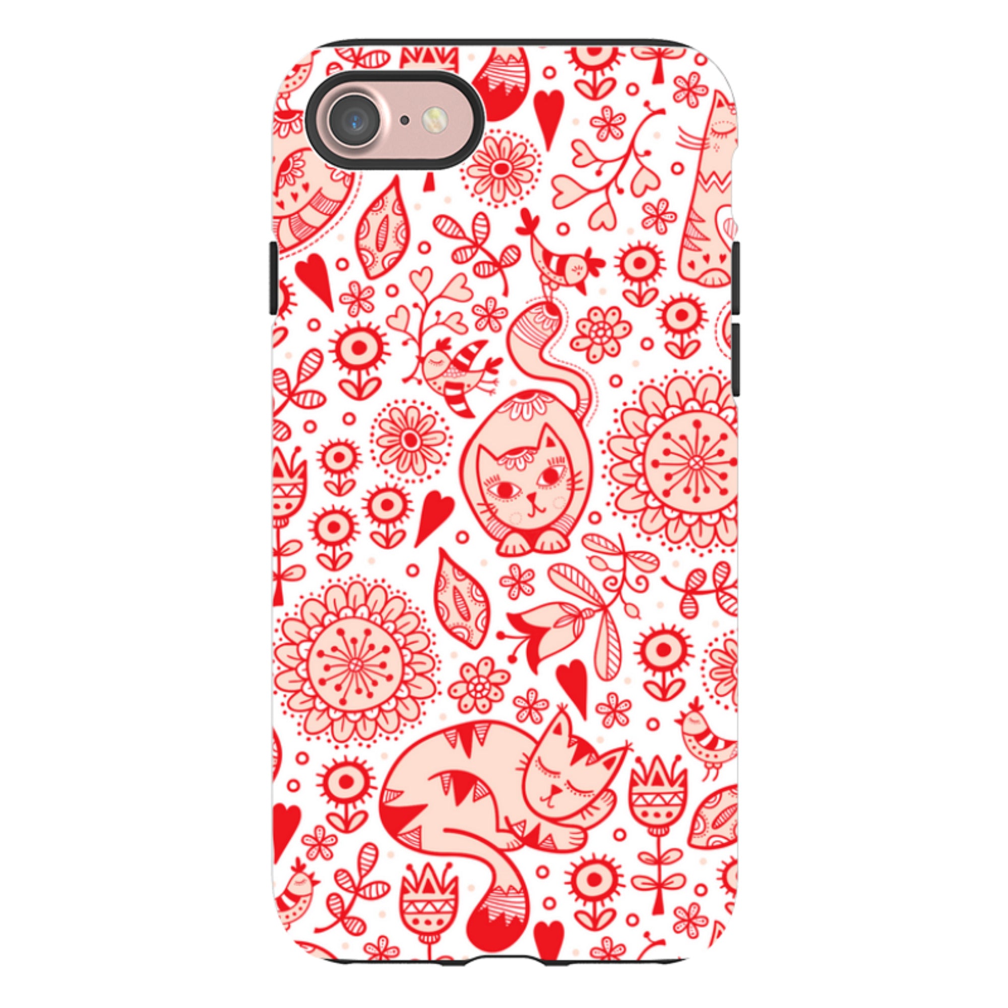 iPhone Tough Case - Red Cats By Suzy Taylor
