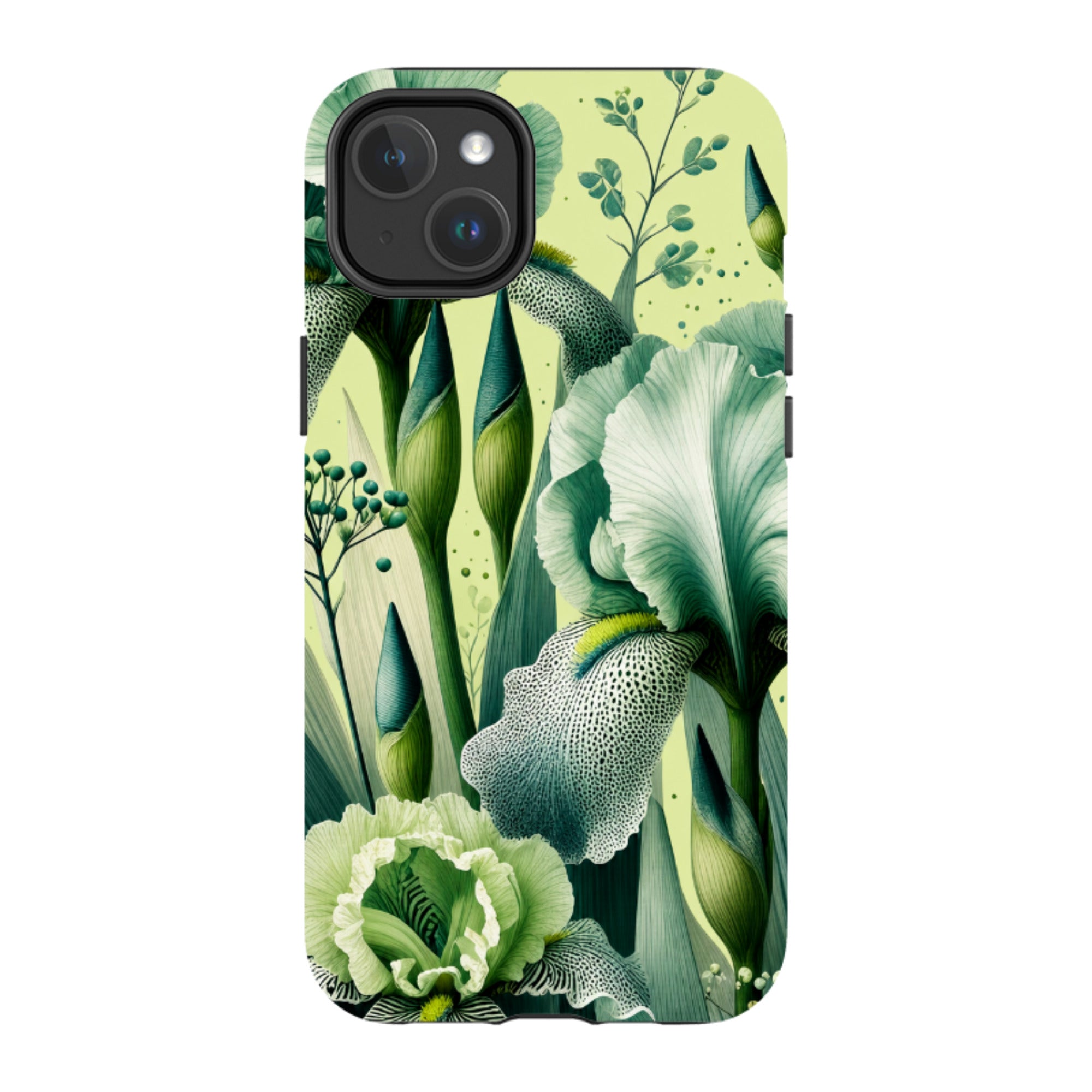 iPhone MagSafe Tough Case - Sage Green Iris Floral