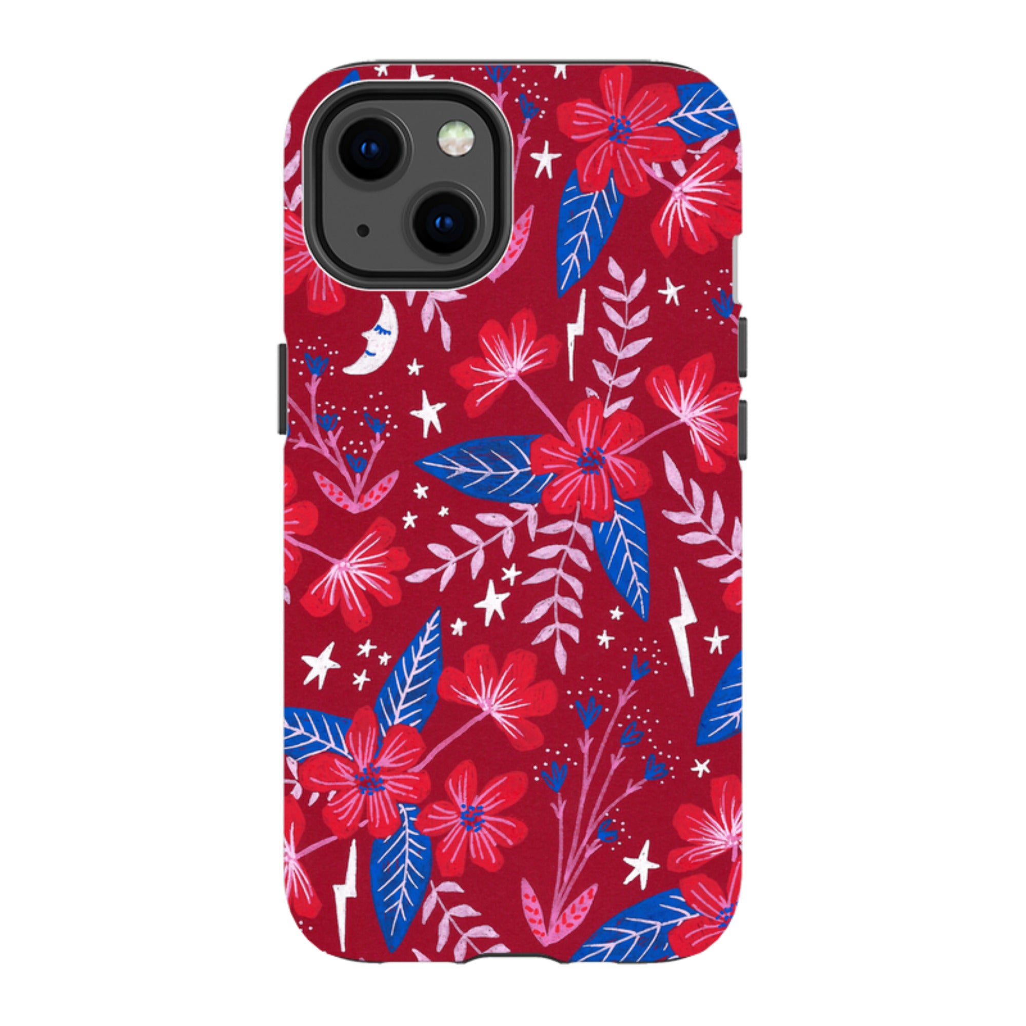 iPhone Tough Case - Red Moon Garden By Lee Foster Wilson