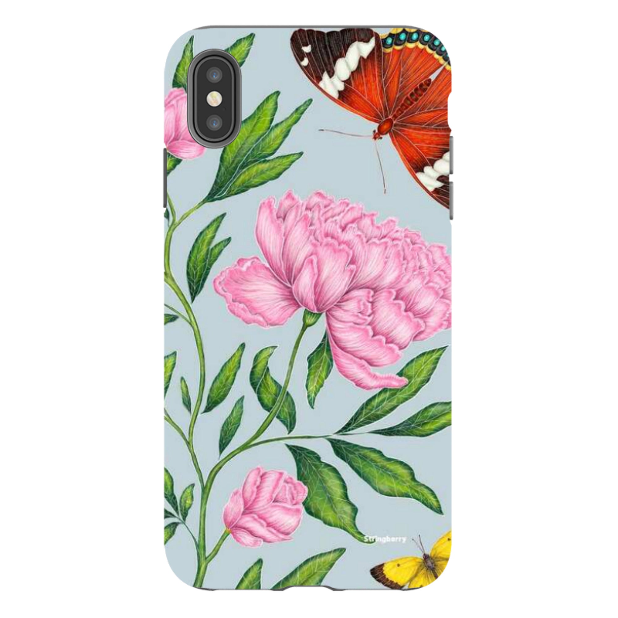 iPhone Tough Case - Butterflies And Peonies By Catherine Rowe