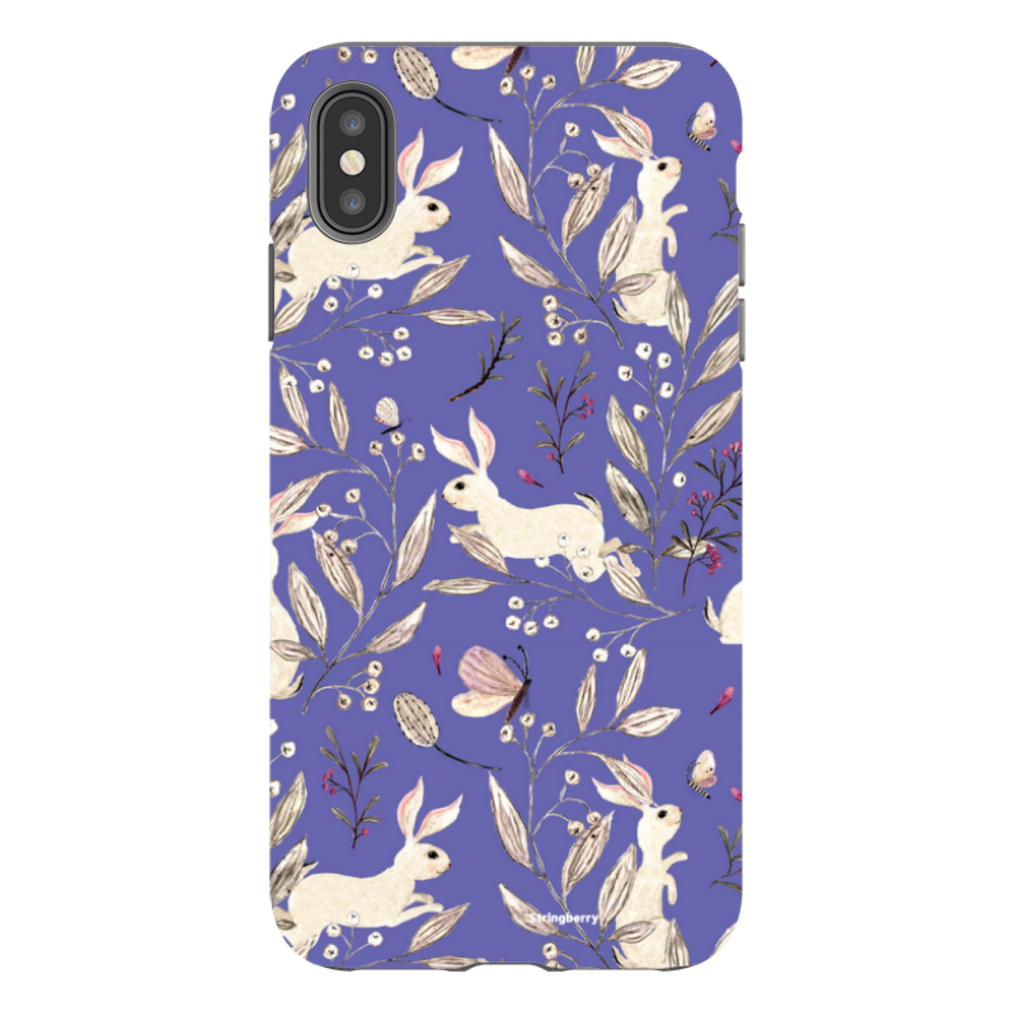 iPhone Tough Case - Bunnies Periwinkle By Katherine Quinn