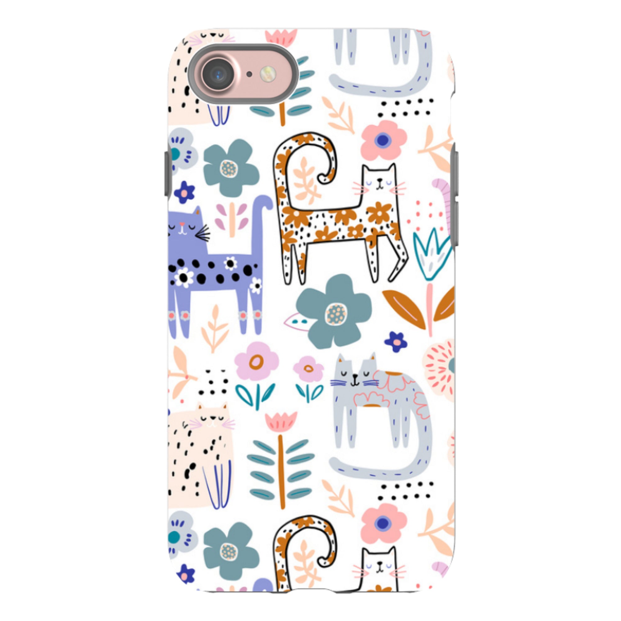 iPhone Tough Case - Floral Cats