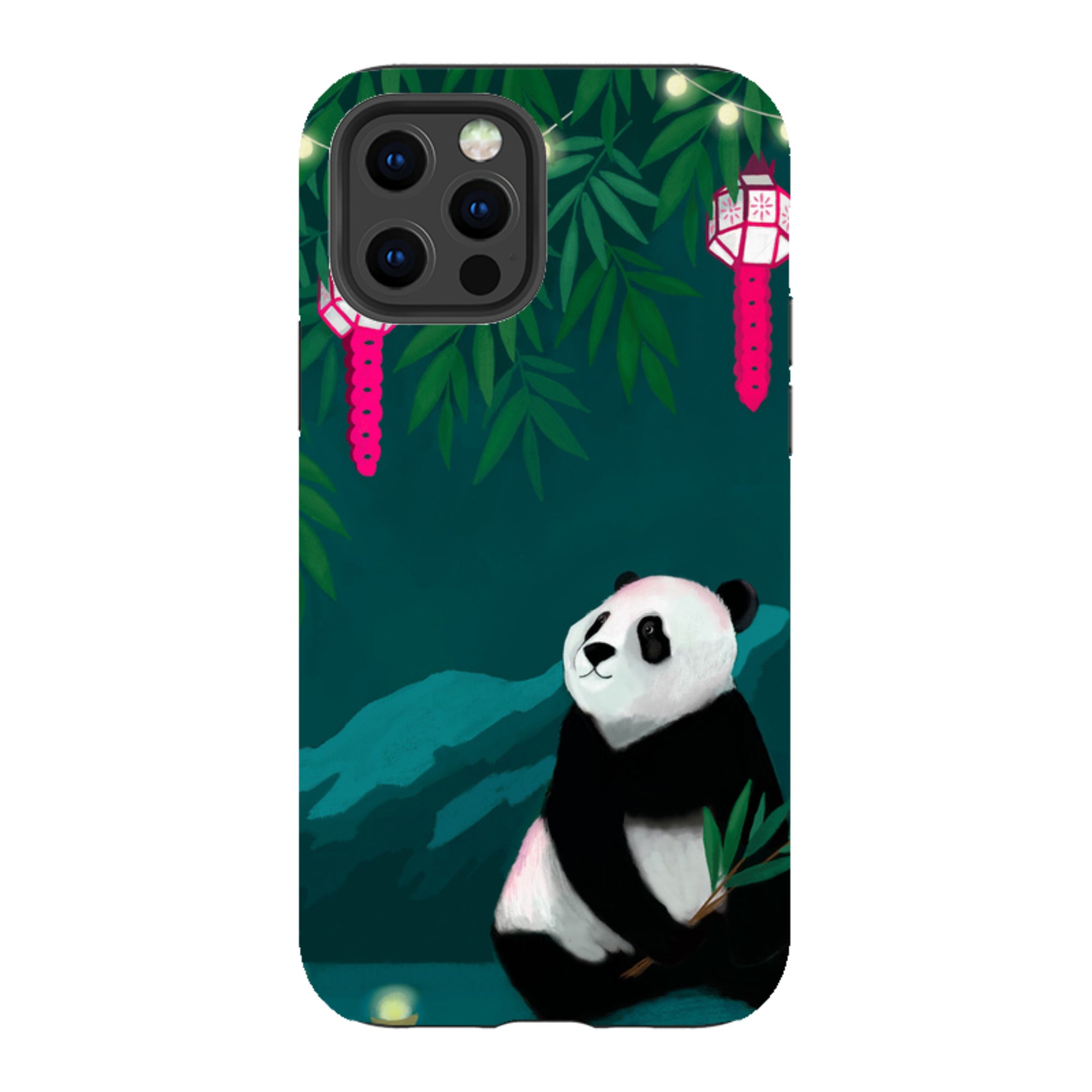 iPhone Tough Case - Panda And Lanterns By Bex Parkin